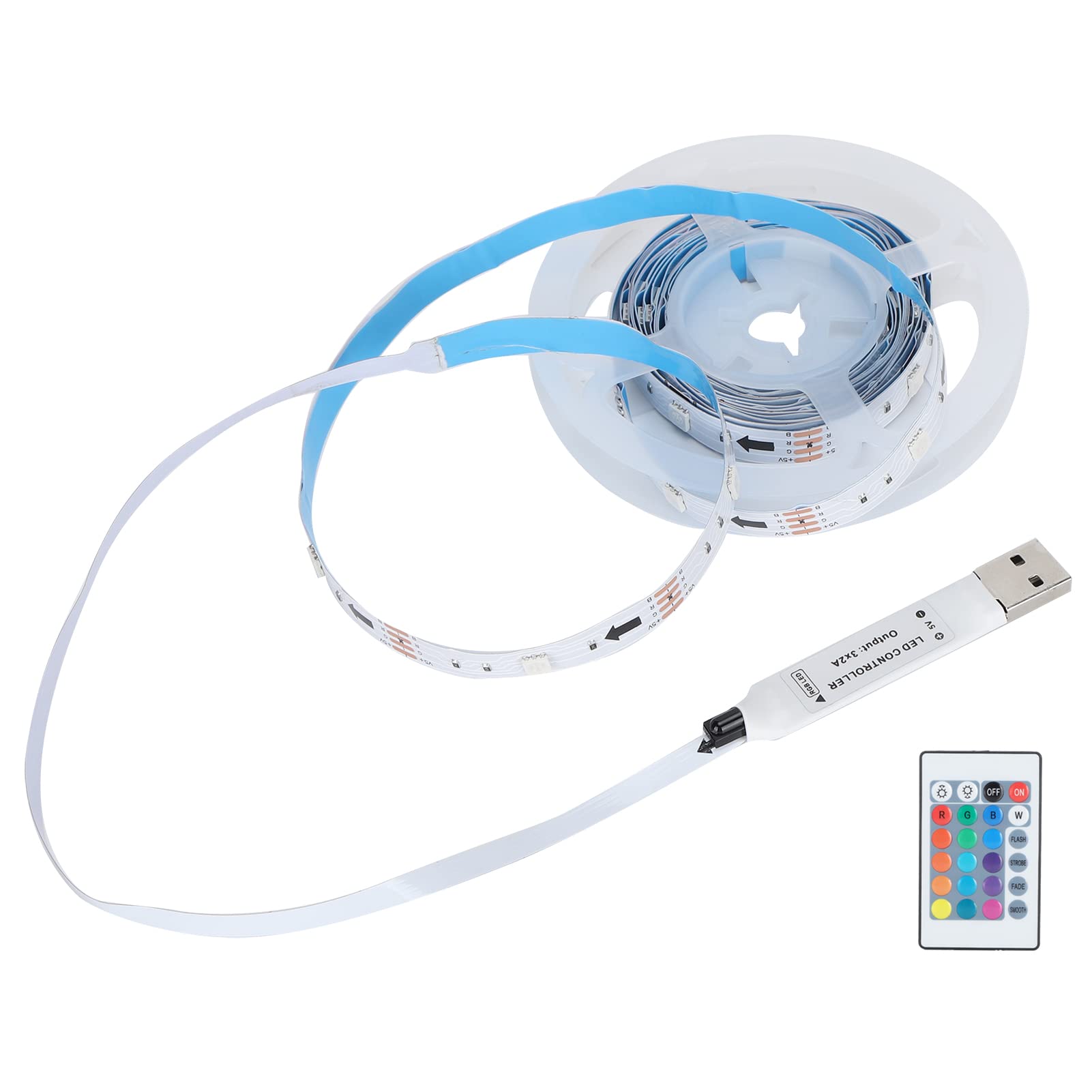 Garosa 9.84FT LED Strip Lights - 5050 RGB Color Changing USB Light Strips with Remote Control, 1200LM Brightness, 54 LEDs for Home Kitchen, Bedroom, Party & TV Backlighting | Perfect for Mood Lighting, DIY Decor and Gaming Setup