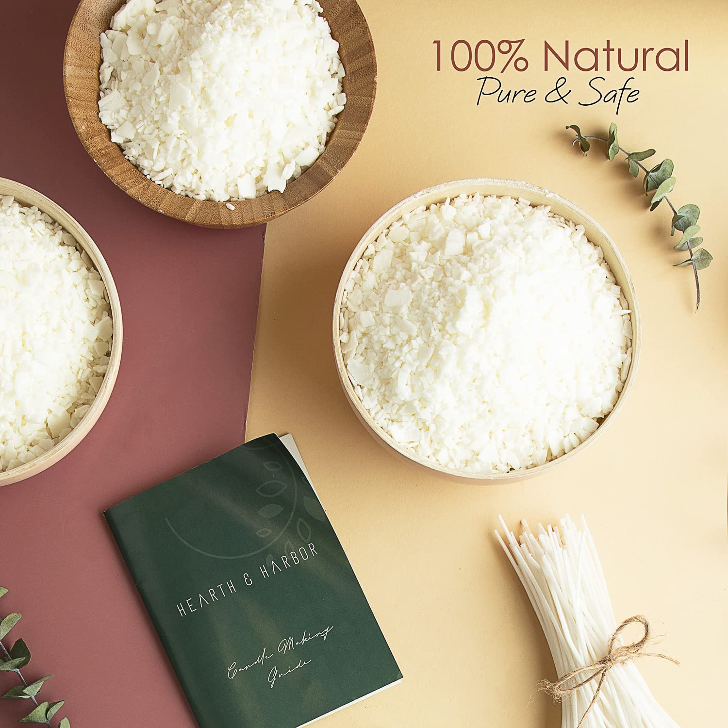 Premium Natural Soy Wax Flakes for Candle Making - 10 lb Bag with 100 Cotton Wicks, Wick Stickers & 2 Centering Devices | DIY Home Decor, Aromatherapy, Gifts & Relaxation