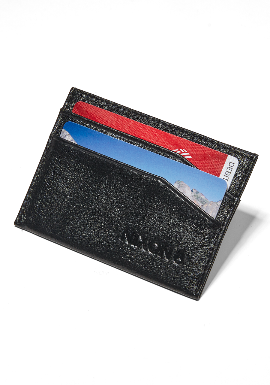 Premium Flaco Leather Card Wallet for Men & Women - Slim RFID Blocking Minimalist Wallet - Perfect for Travel, Business & Everyday Use (Black)