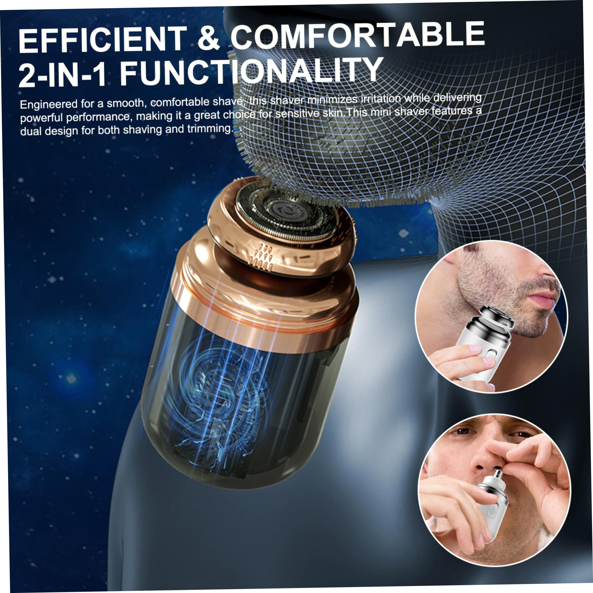 Men's Electric Shaver - 2-in-1 Waterproof Mini Shaver 1.5x2.4
