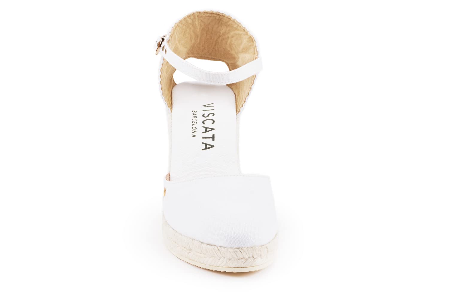 VISCATA Satuna Women's Espadrille Sandals - Comfortable Canvas Wedge Sandals with Adjustable Buckle for Summer, Beach, and Casual Outings