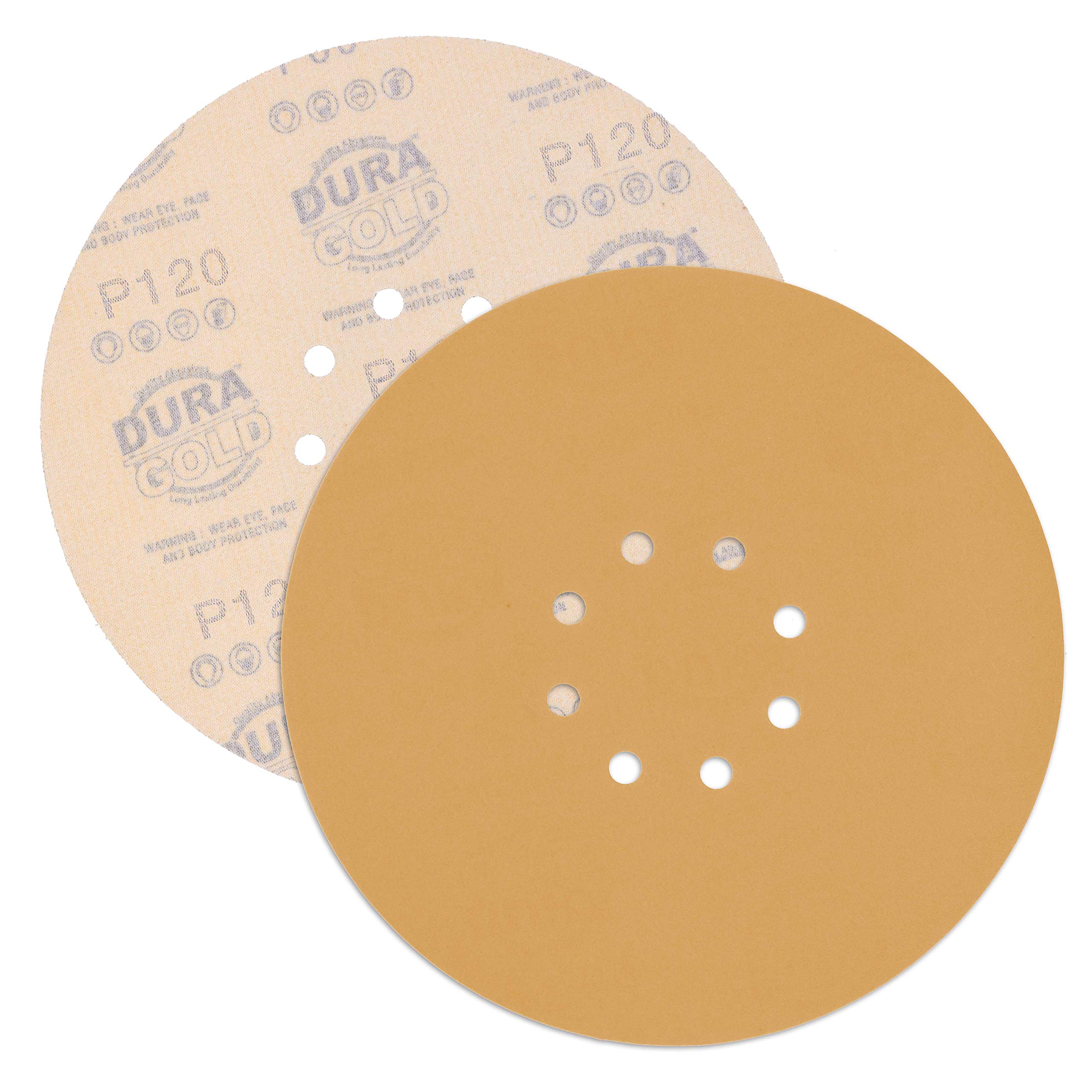 Dura-Gold Premium 9 Inch 120 Grit Drywall Sanding Discs - 10 Pack with Hook & Loop Backing - Fast Cutting Aluminum Oxide Sandpaper for Power Sanders - Ideal for Drywall, Wood Sanding & Surface Preparation