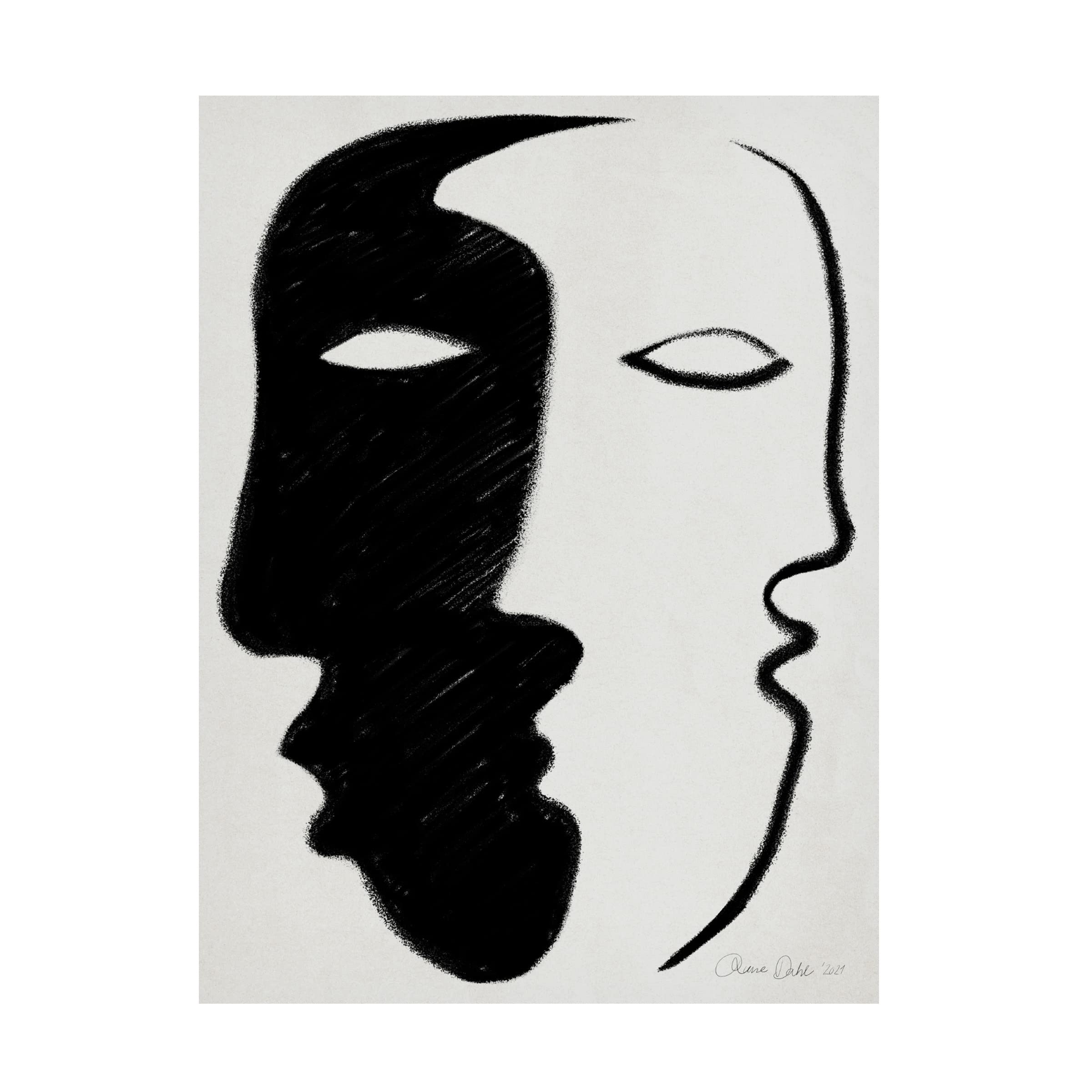 Trademark Fine Art 'Face to Face' Canvas Wall Art by Design Fabrikken - Modern Home Decor for Living Room, Bedroom & Office