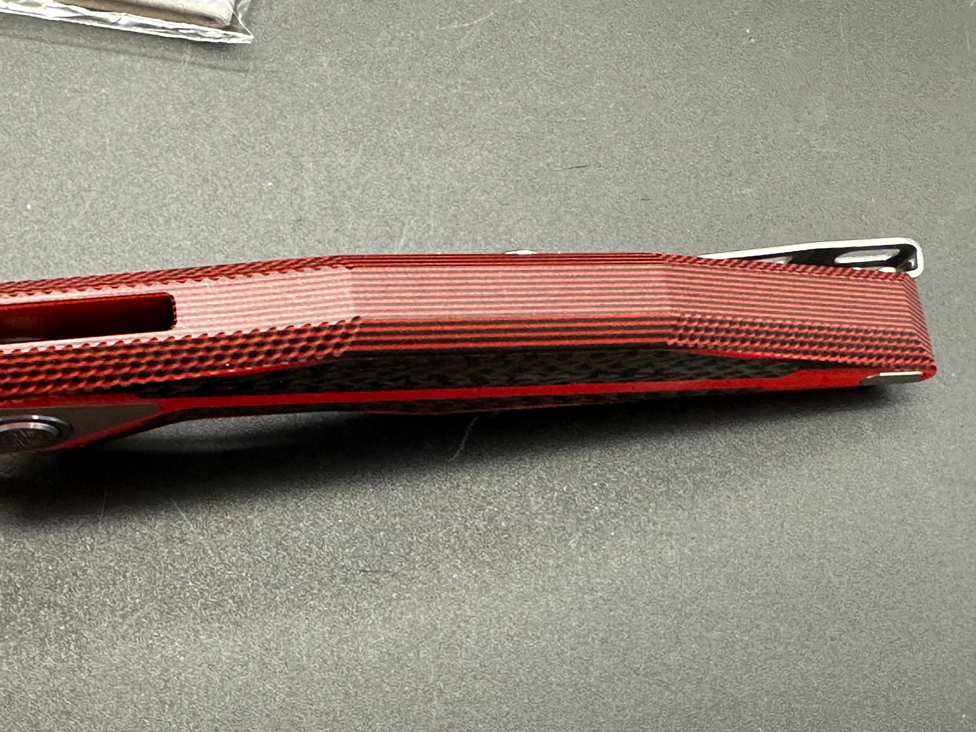 RIKE Tulay Integral Folding Knife - Red G10 & Carbon Fiber Handle - EDC Pocket Knife for Outdoor, Camping, and Everyday Carry
