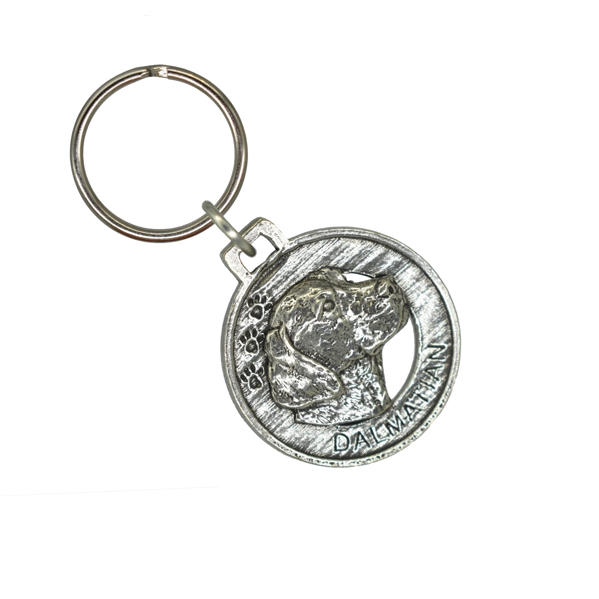 Handmade Pewter Dalmatian Dog Keychain - USA Made Pet Key Ring, Metal Key Fob, Gift Tag (1.5 Inch) - Perfect for Pet Lovers, Key Organization & Unique Gifts | Over 90 Dog Breed Keychains Available