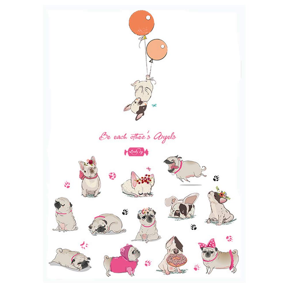 Cute Dog Wall Stickers - Removable Peel & Stick Nursery Decor for Kids Bedroom