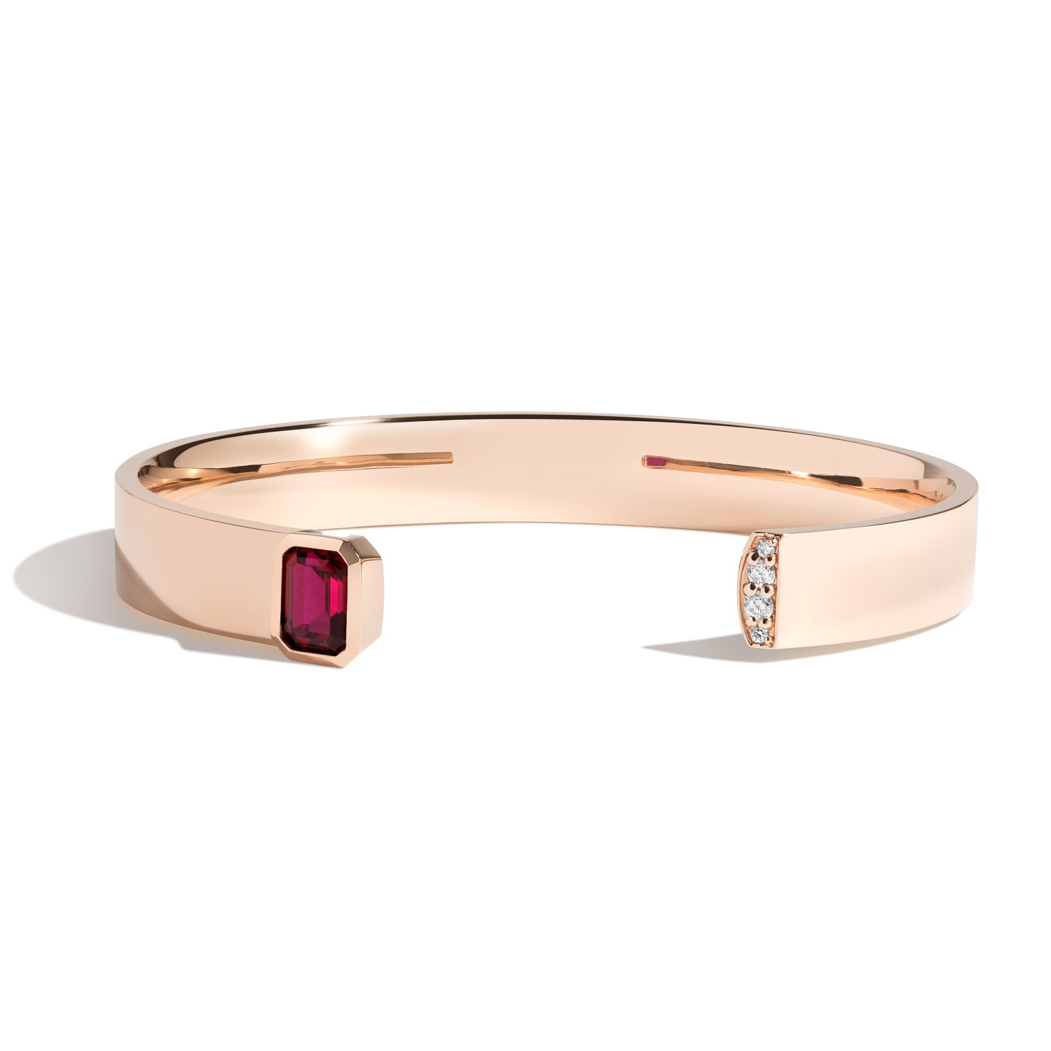 Emerald Cut Cuff Bracelet with Pavé Diamonds - Elegant Jewelry for Women, Perfect for Weddings, Parties & Special Occasions