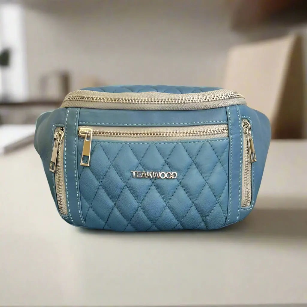 Quilted Sheep Leather Waist Bag for Men & Women - Vintage Crossbody Fanny Pack - Perfect for Travel, Hiking, and Everyday Use