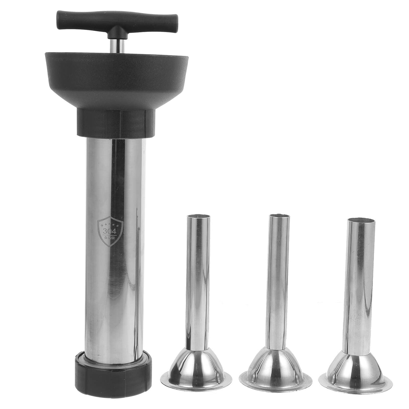 Angoily Manual Sausage Stuffer Machine with Stainless Steel Tubes - Hand Operated Meat Filler for Salami, Sausage & Ground Meat - Perfect for Home Kitchens, Butcher Shops & BBQ Parties