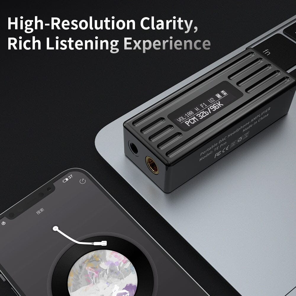 TRN TE Pro CS43198 USB 2.0 Portable HiFi DAC/AMP Headphone Amplifier - High Resolution Audio for Music Lovers, Audiophiles & Travel Use
