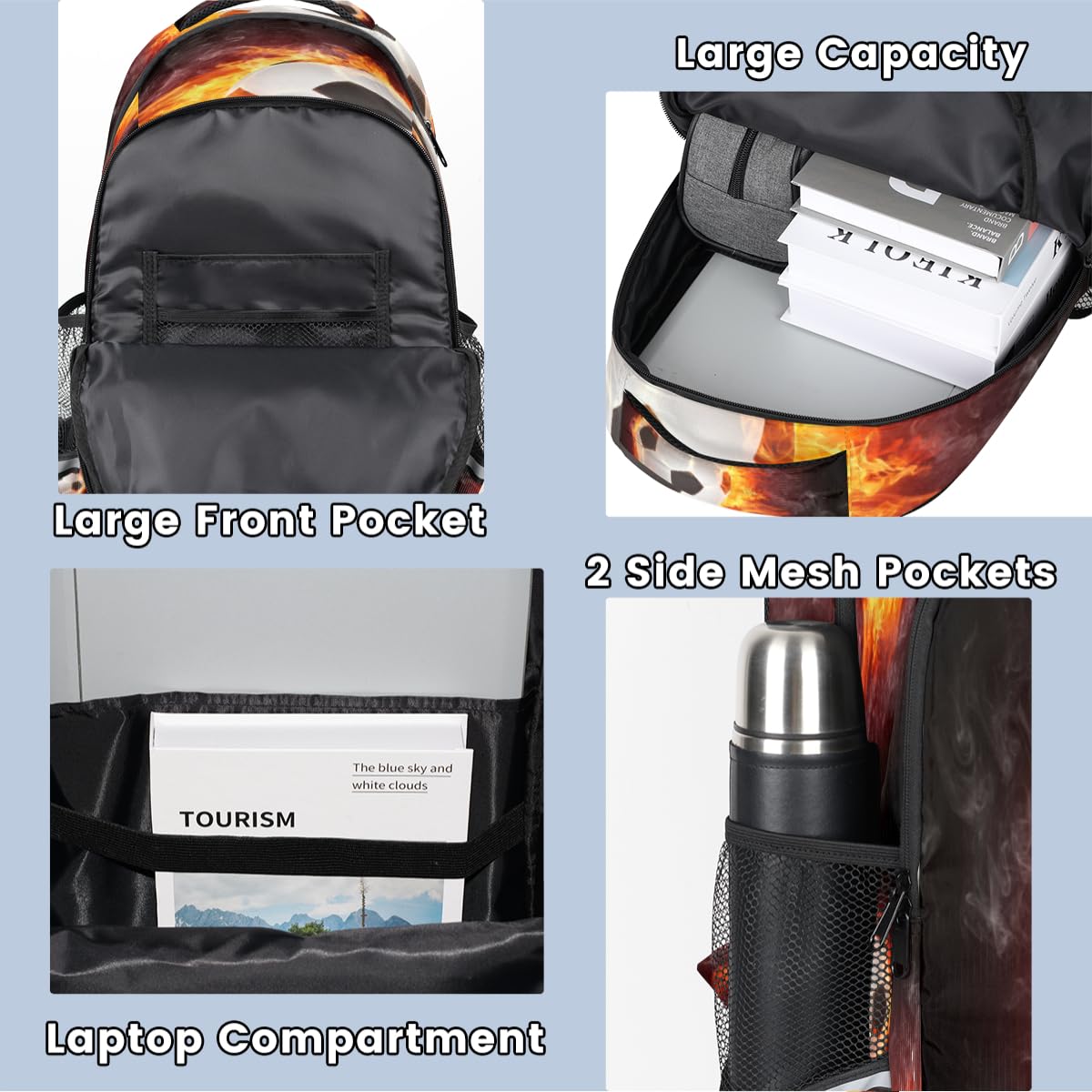 Lakiniss Rainbow Geometric Golf Ball Backpack - Waterproof Travel Shoulder Bag with Adjustable Strap, Lightweight Daypack for Golf, Hiking, School & Outdoor Activities