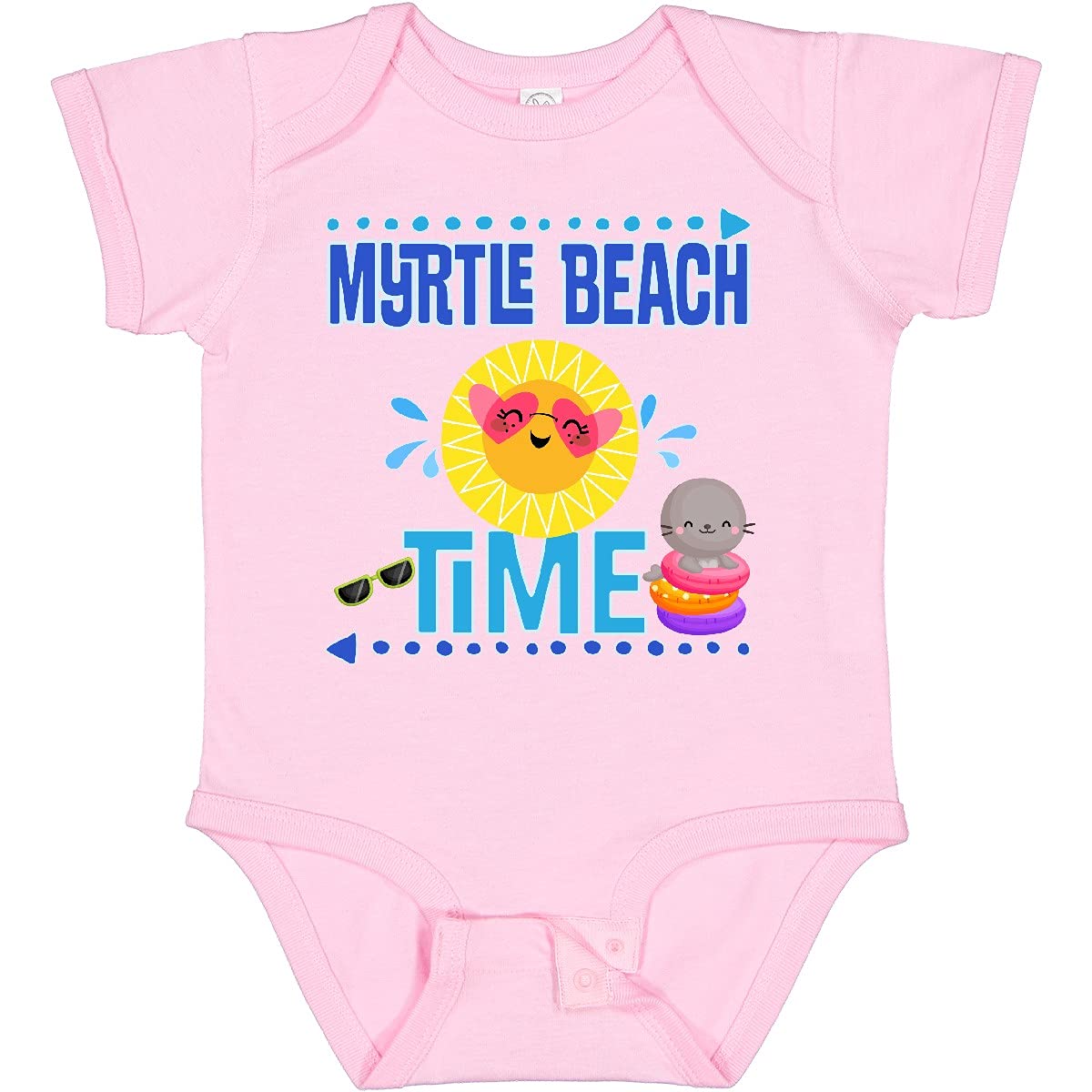 Inktastic Myrtle Beach Vacation Time Baby Bodysuit - Cute Infant Onesie for Beach Trips & Family Vacations - Soft Cotton Baby Gift for Boys & Girls - Perfect for Summer Holidays, Photo Shoots & Souvenirs