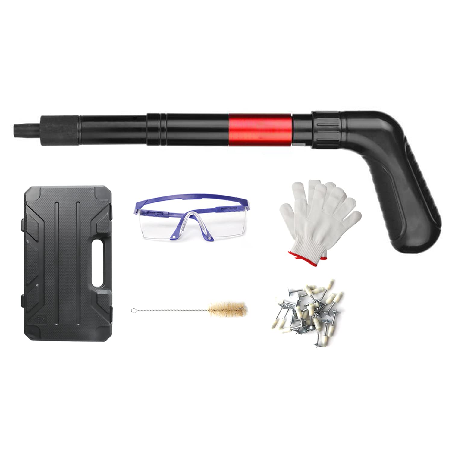 Manual Steel Nail Gun Tool - Portable Concrete Nail Gun with 20 Nails - Mini Nail Shooting Machine for Cement Walls & Woodworking - Perfect for Home DIY Projects, Wall Fastening, and Construction Work