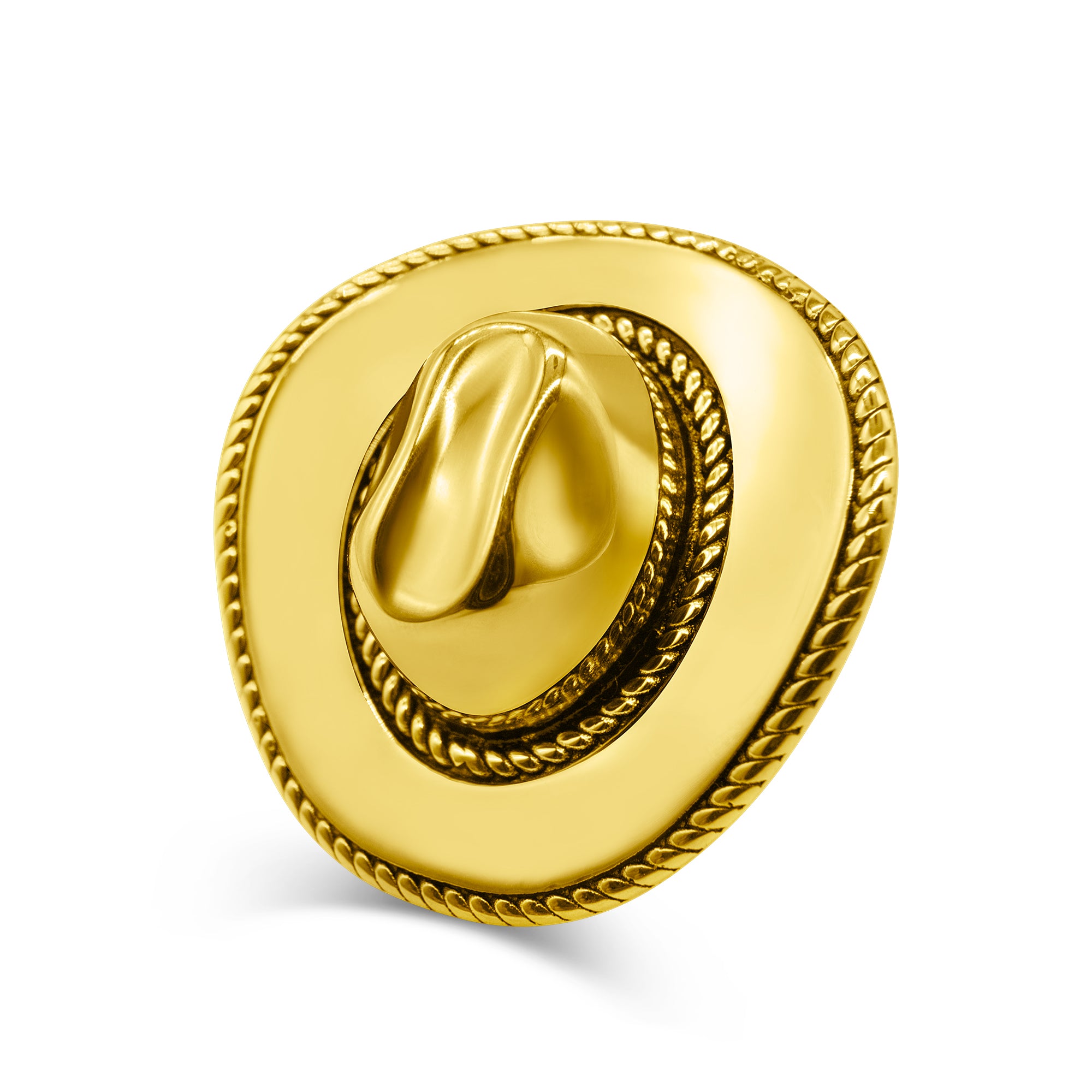 Rodeo Cowboy Hat Ring Gold - Western Style Jewelry for Men & Women - Perfect for Rodeo Events, Country Concerts and Cowboy Themed Parties