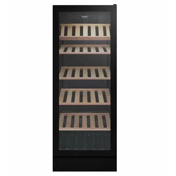 Vintec 148 Bottle Dual Zone Wine Cooler Refrigerator - Black | Freestanding Wine Cellar for Home, Office, or Restaurant | Perfect for Wine Storage and Display