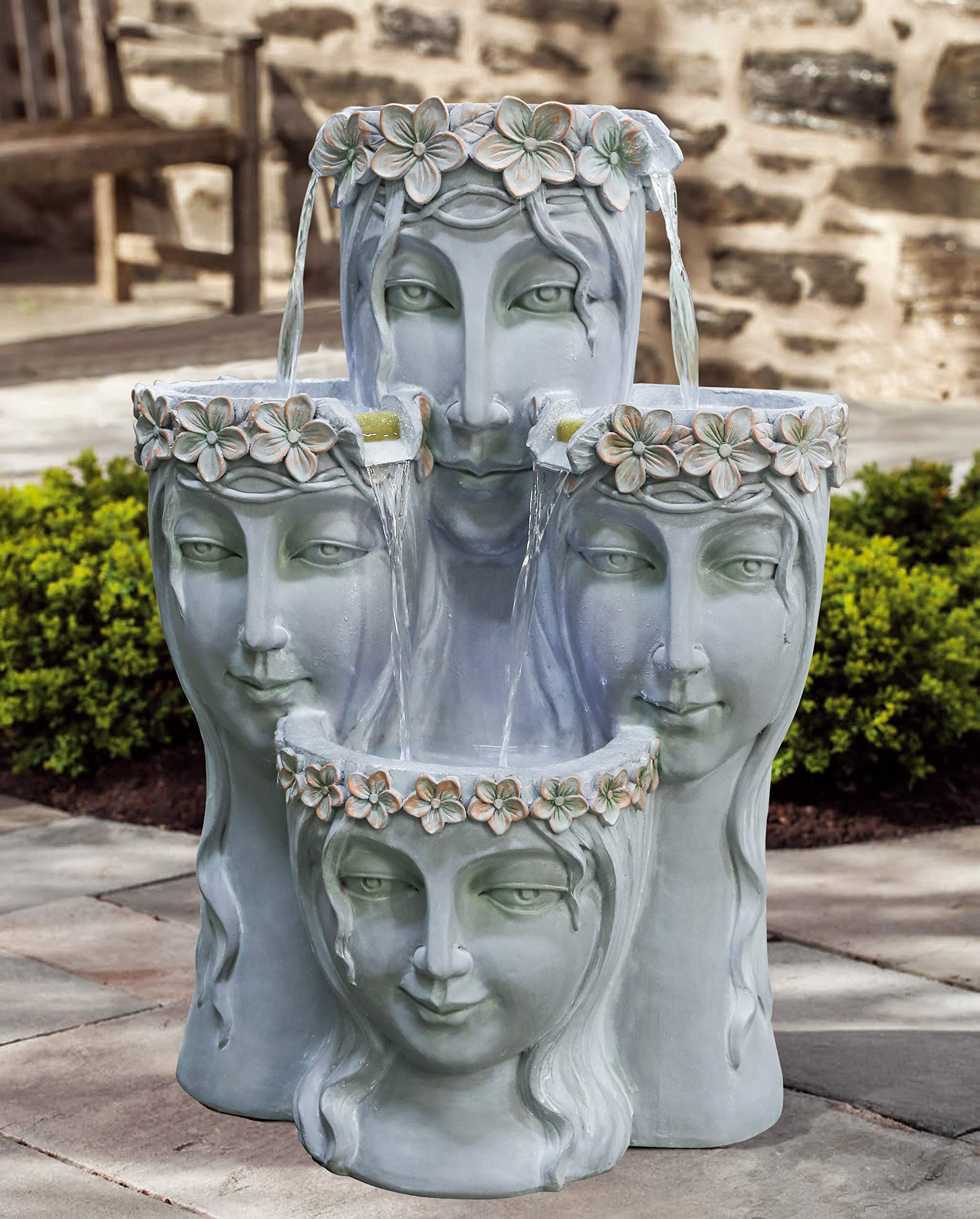 3-Tier Flower Girl Fountain - Elegant Wedding Centerpiece for Outdoor Garden & Indoor Decor