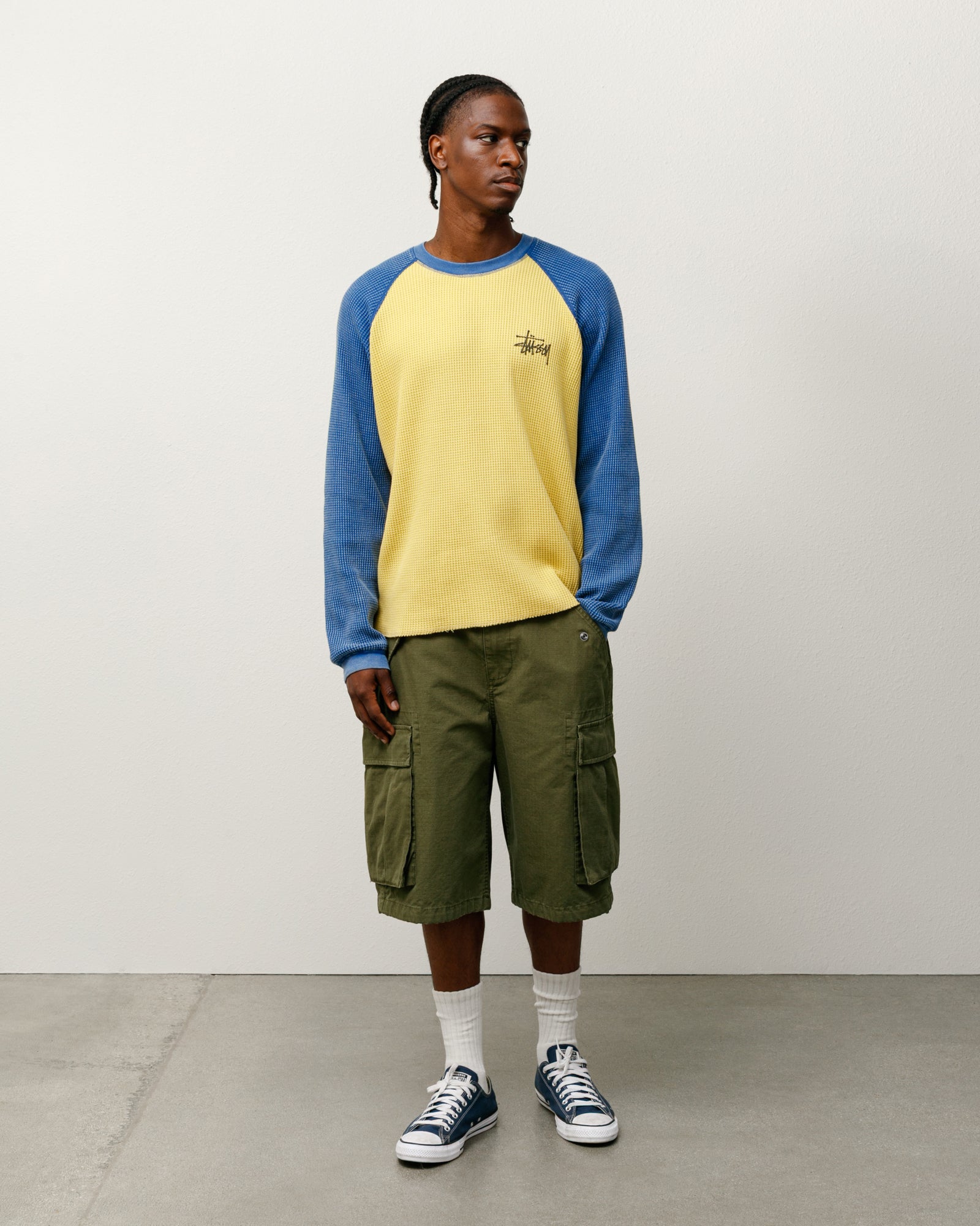 Stüssy 2-Tone Thermal Shirt for Men & Women | Classic Streetwear Style | Perfect for Layering in Fall & Winter