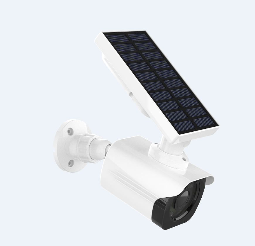 Solar Powered LED Motion Sensor Security Light with Dummy Camera - Outdoor Wall Lighting for Home, Garage, Porch & Garden Security Protection