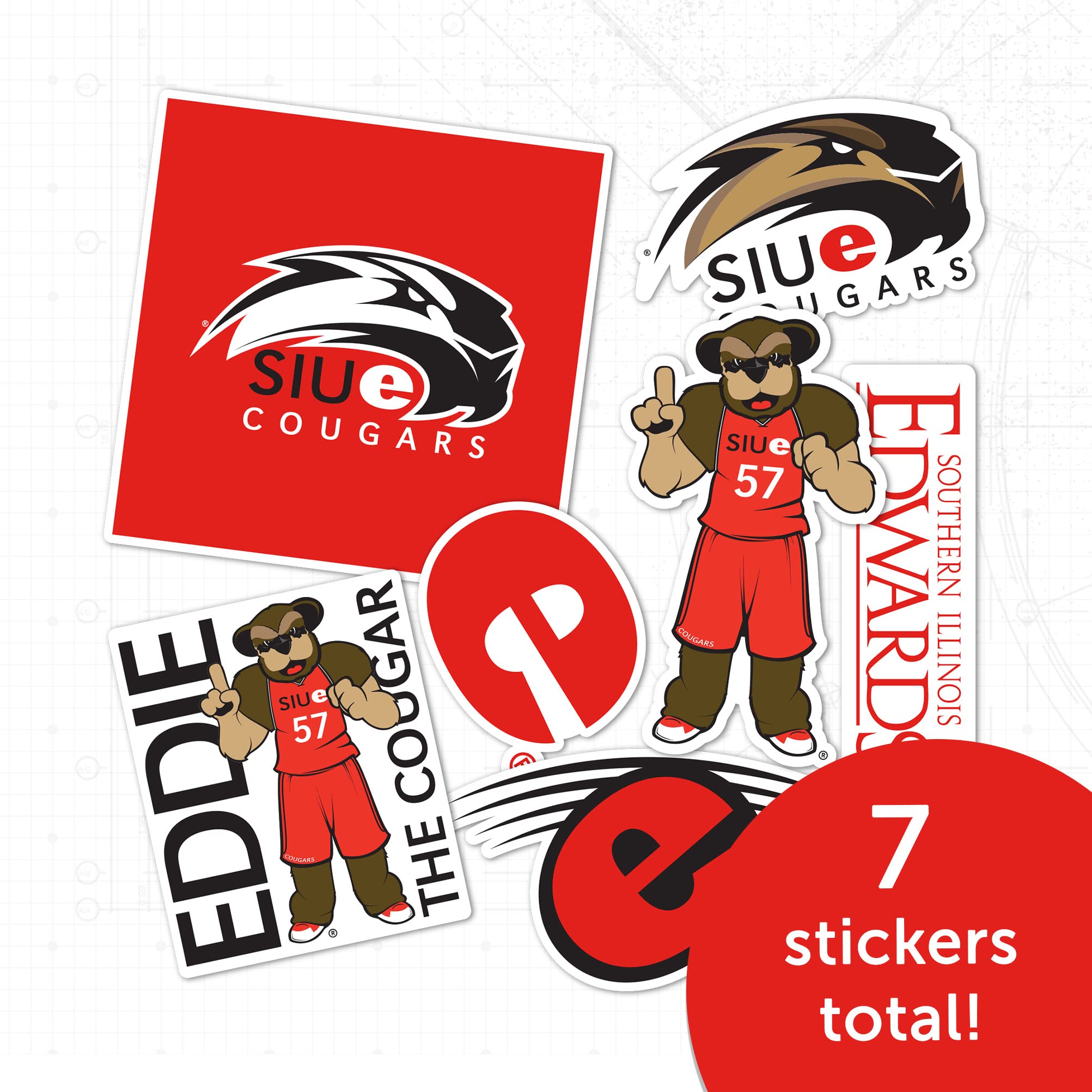 SIUE Cougars Vinyl Decals - Desert Cactus Southern Illinois University Edwardsville Stickers for Laptop, Water Bottle, Car & Scrapbook - Durable Waterproof Decal Sheet (Type 2) - Perfect for School Spirit, College Pride & Fan Gifts
