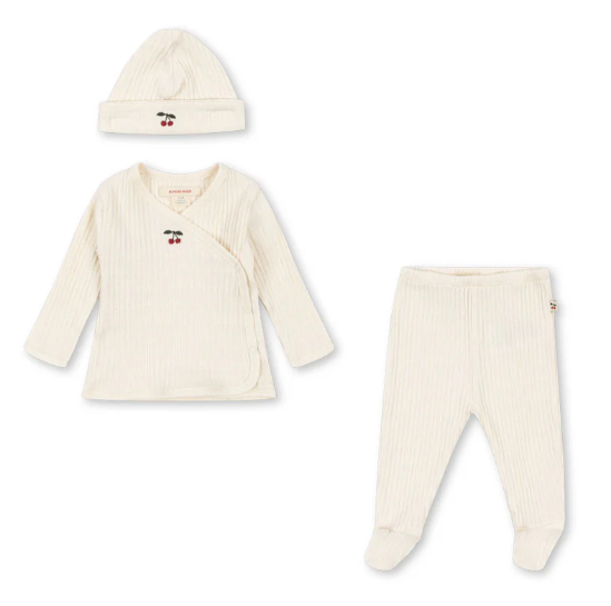 KONGES SLOJD NIA Maternity Set for Newborns 0-3 Months | Soft Organic Cotton Baby Clothes | Perfect for Hospital, Photo Shoots & Daily Wear