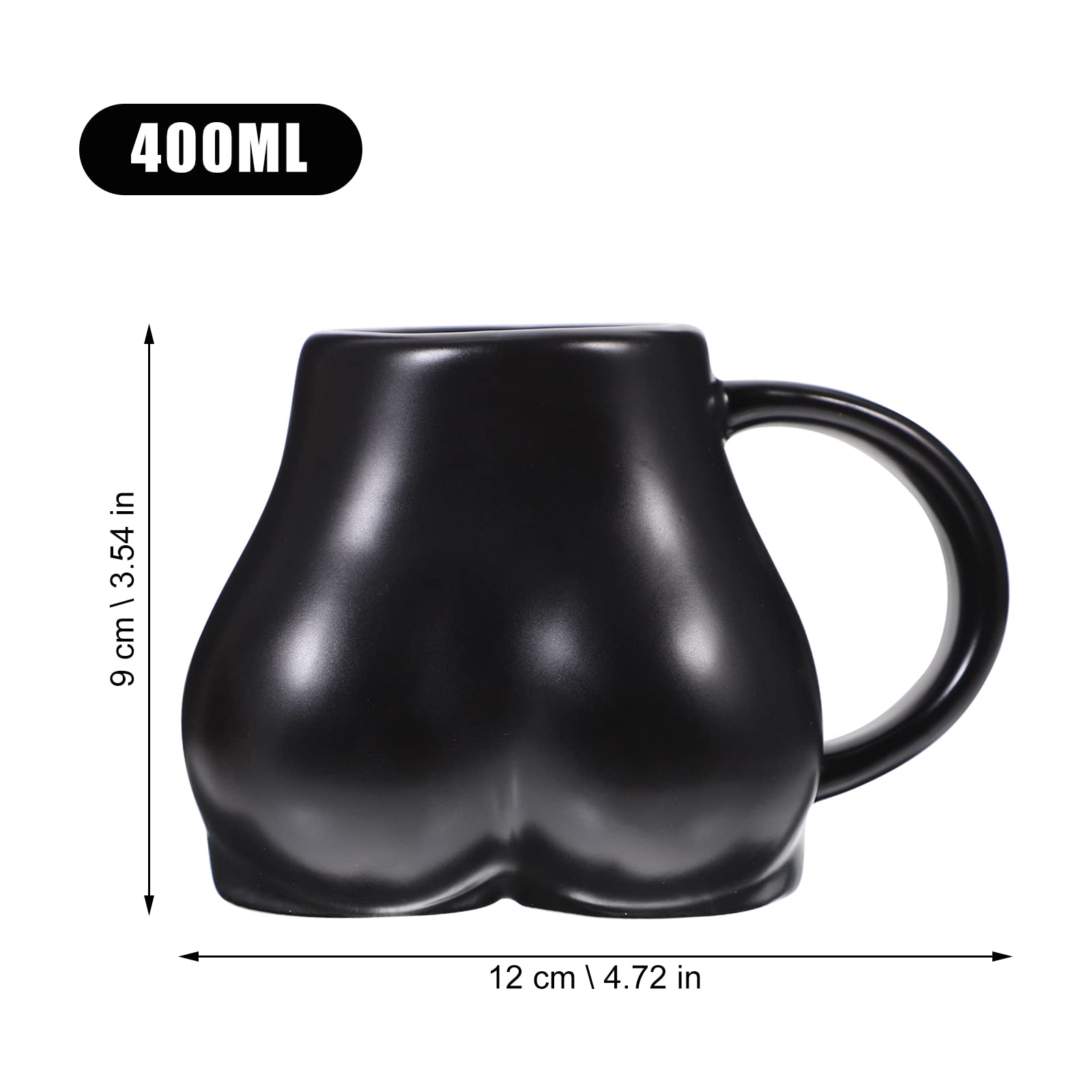 Jojofuny Creative Butt Shaped Mug - Funny Ceramic Coffee Cup for Desk Decor, Unique Gift for Coffee Lovers - Perfect for Office, Home & Gag Gifts
