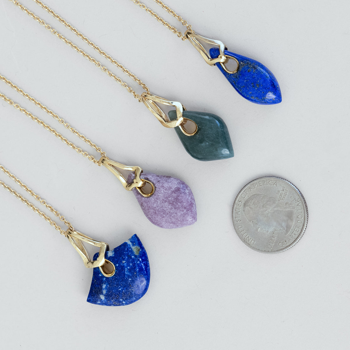 Lapis Lazuli Elongated Droplet Pendant Necklace - Blue Stone Jewelry for Women, Healing Crystal Gift for Meditation & Spiritual Protection