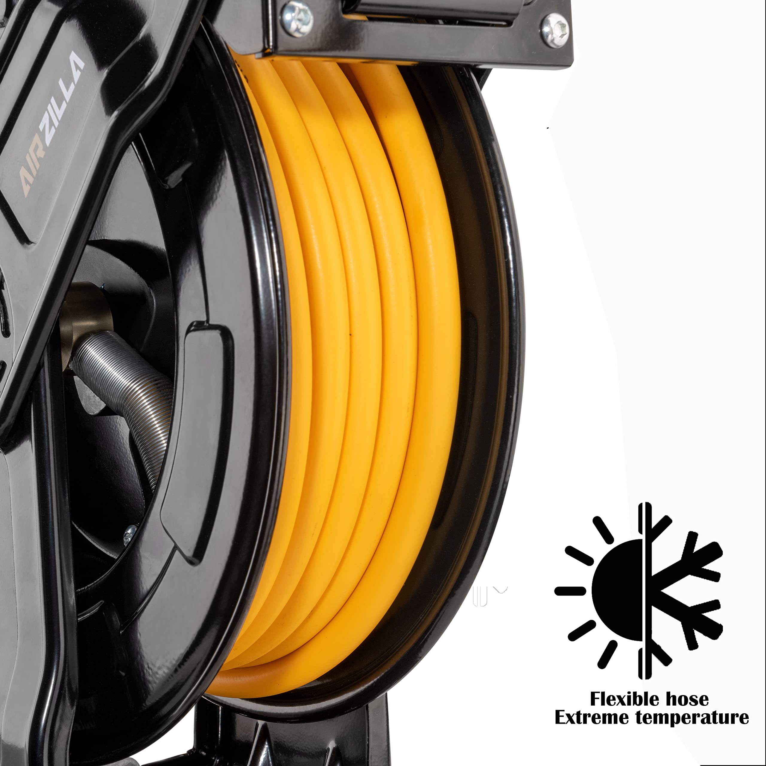 Premium Steel Retractable Air Hose Reel with Dual Arm - 3/8