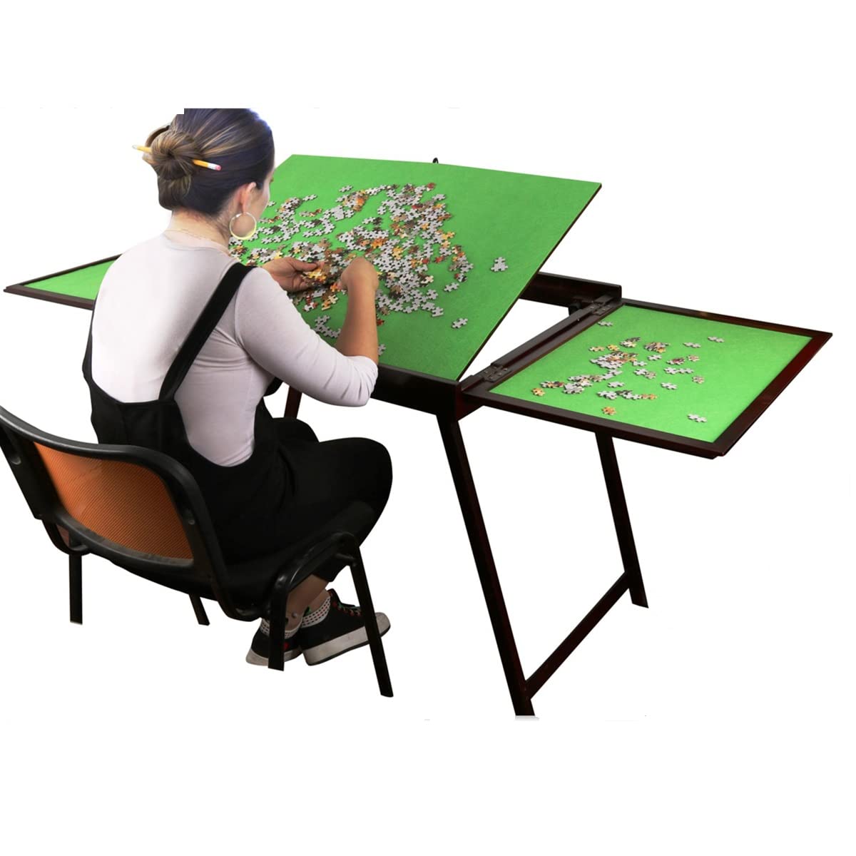 Premium Wooden Puzzle Table for Adults - Large Portable Folding Table with Storage & Cover - Multi-Functional Home Furniture - Perfect for 1500 Piece Puzzles - Ideal for Playrooms, Living Rooms & Game Nights