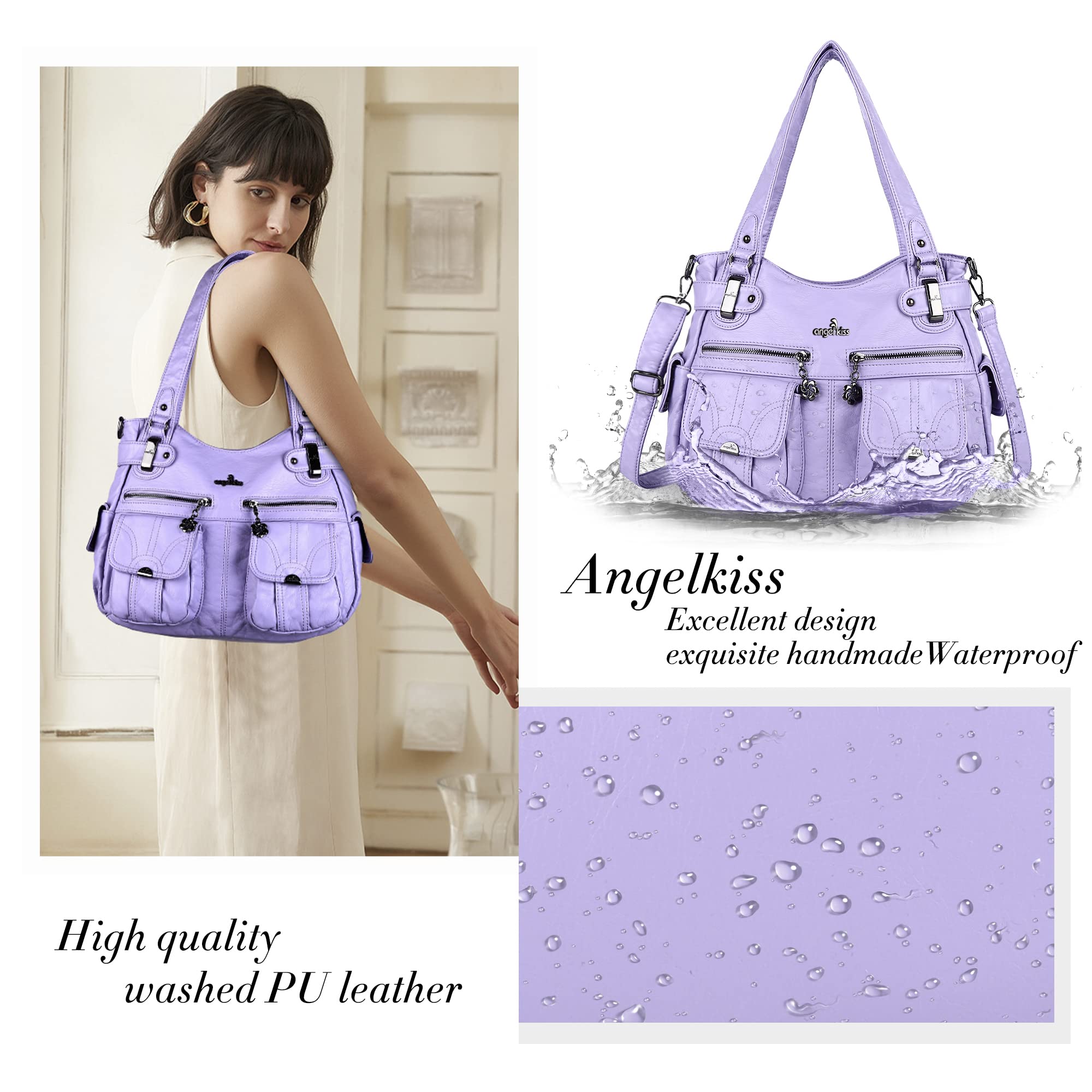 Stylish Women's Leather Tote & Shoulder Bags - Fashionable Washed Leather Handbags for Work, Travel & Everyday Use