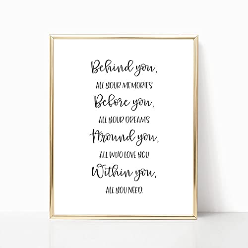 Personalized Graduation Poster - 'Behind You All Your Memories, Before You All Your Dreams' - Custom Graduation Gift for Girlfriend, Daughter, Friends & Family - Unframed Wall Art (9 Designs) - Perfect for Graduation Parties, Dorm Decor & Inspirational Home Decor
