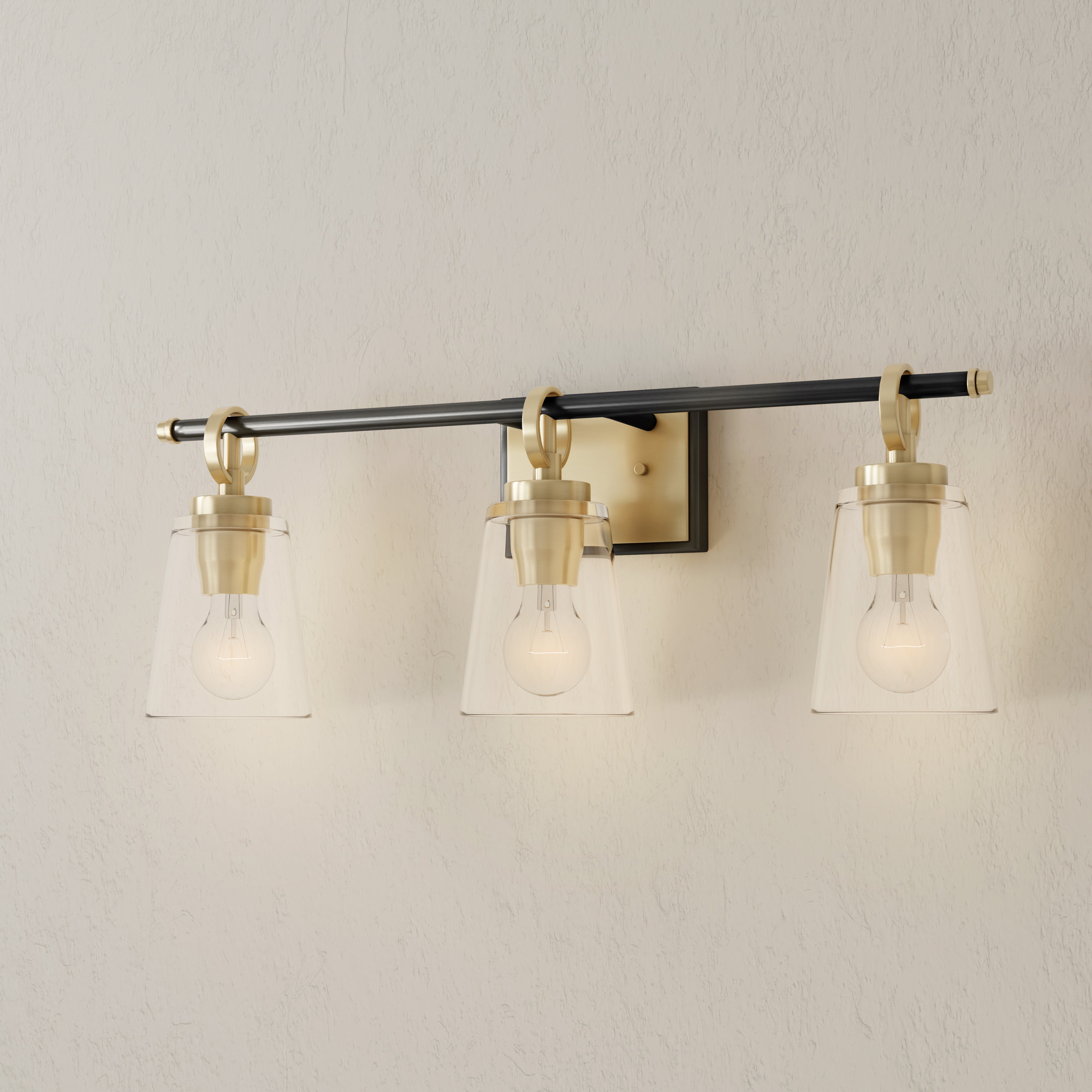 Cassell Collection 3-Light Bathroom Vanity Light Fixture - Modern Brushed Nickel Finish for Bathroom, Powder Room & Dressing Area