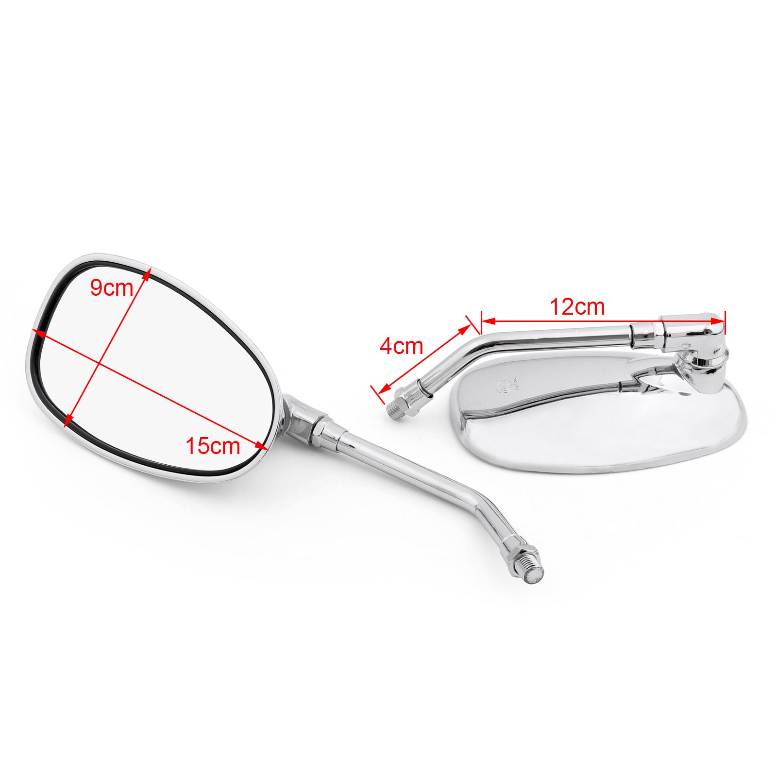 10mm Universal Motorcycle Rear View Mirrors - Compatible with Yamaha XV1100, XV535, XV750, SR125, SR185, SR250 & SRX600 - Durable Bike Side Mirrors for Enhanced Road Safety - Perfect for Cruiser, Touring & Street Motorcycles