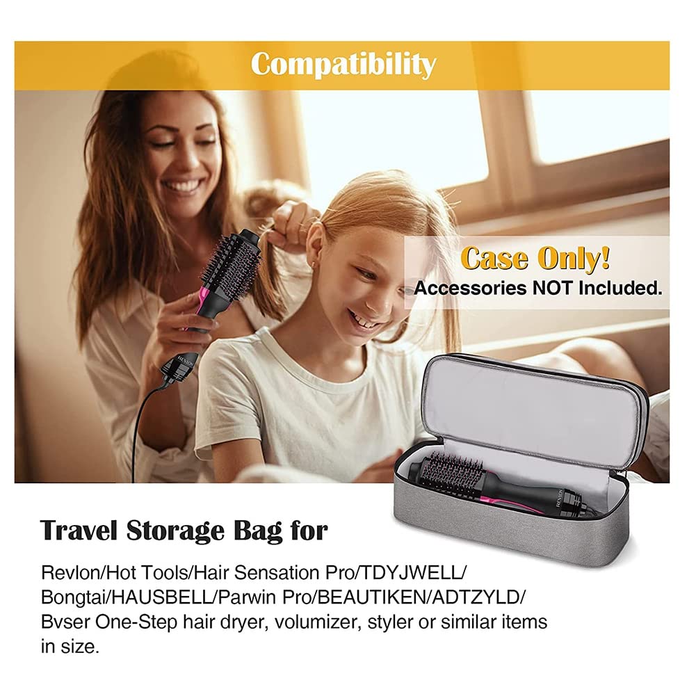 Double Layer Travel Hair Dryer & Curling Iron Organizer Bag - Compact Storage for Blow Dryer, Straightener & Styling Tools - Perfect for Travel, Gym & Salon Use