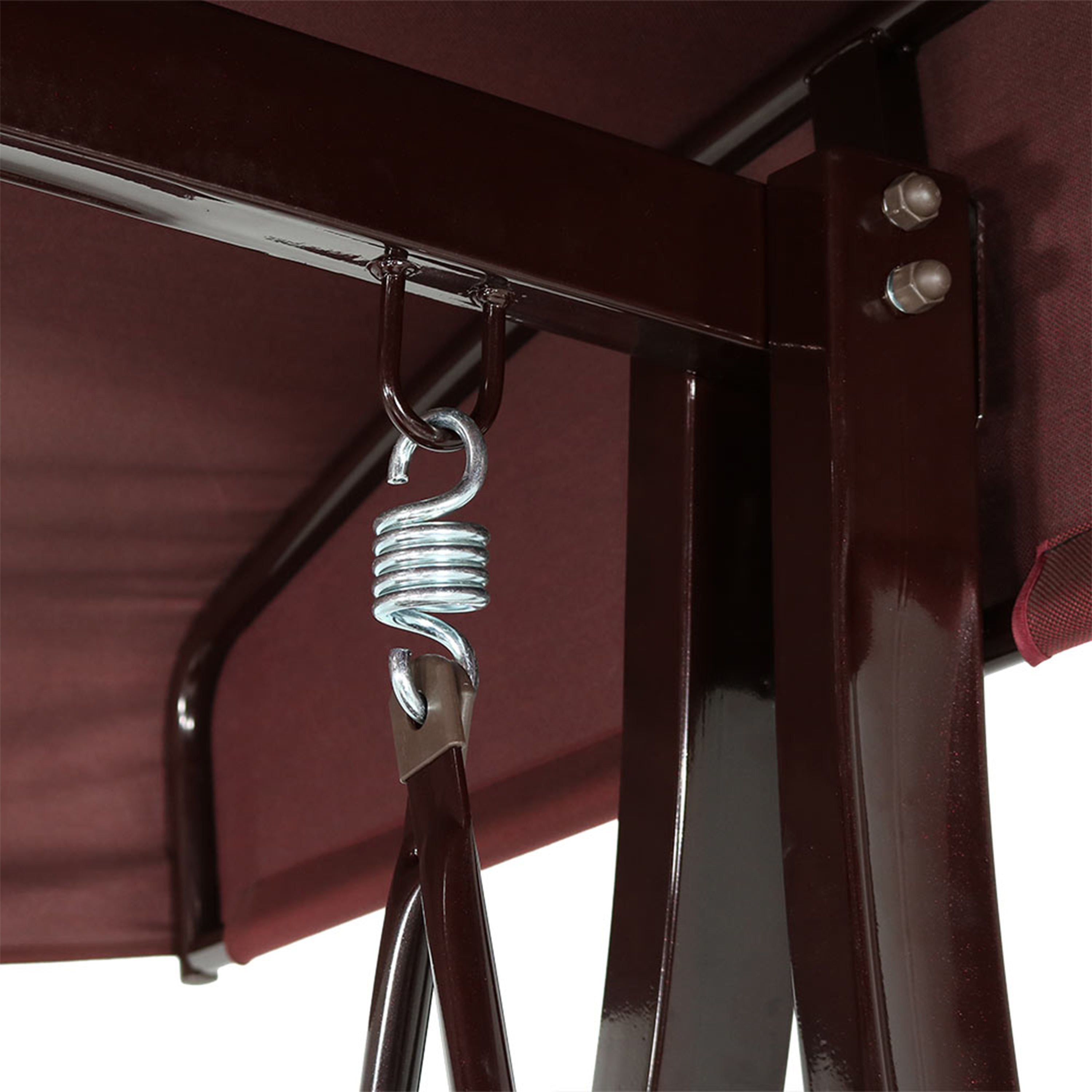 Sunnydaze Deluxe 3-Person Outdoor Patio Swing with Adjustable Canopy & Side Tables - Perfect for Backyard, Garden, or Porch Relaxation