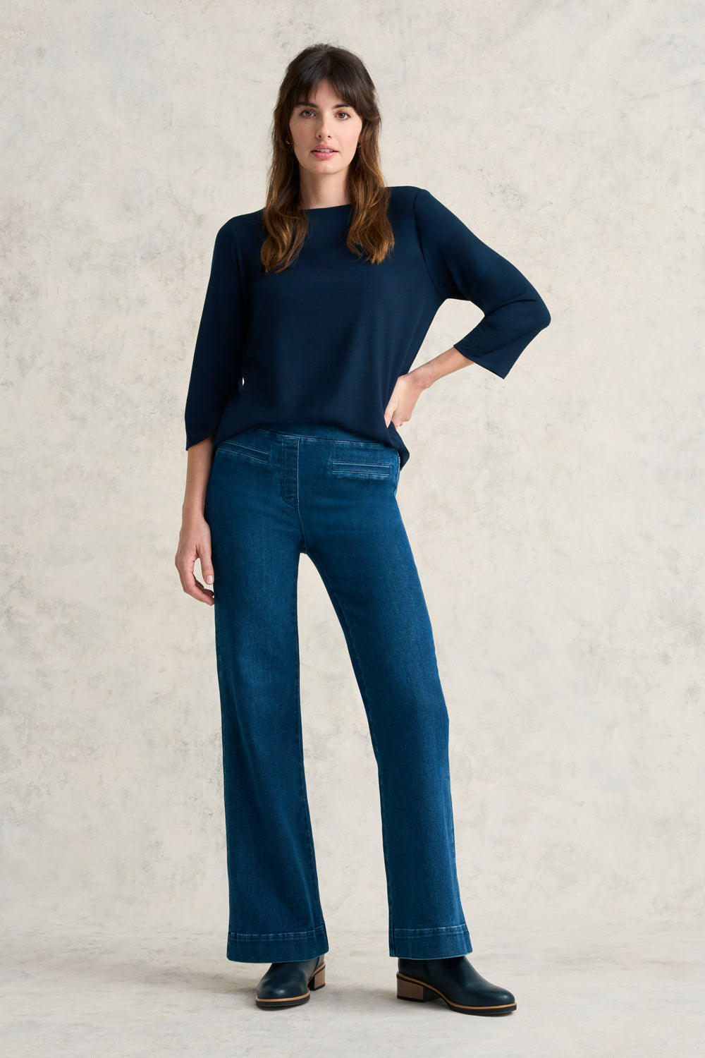 Stylish Women's Boat Neck Top in Classic Ink Color - Perfect for Casual Wear, Office Outfits & Date Nights