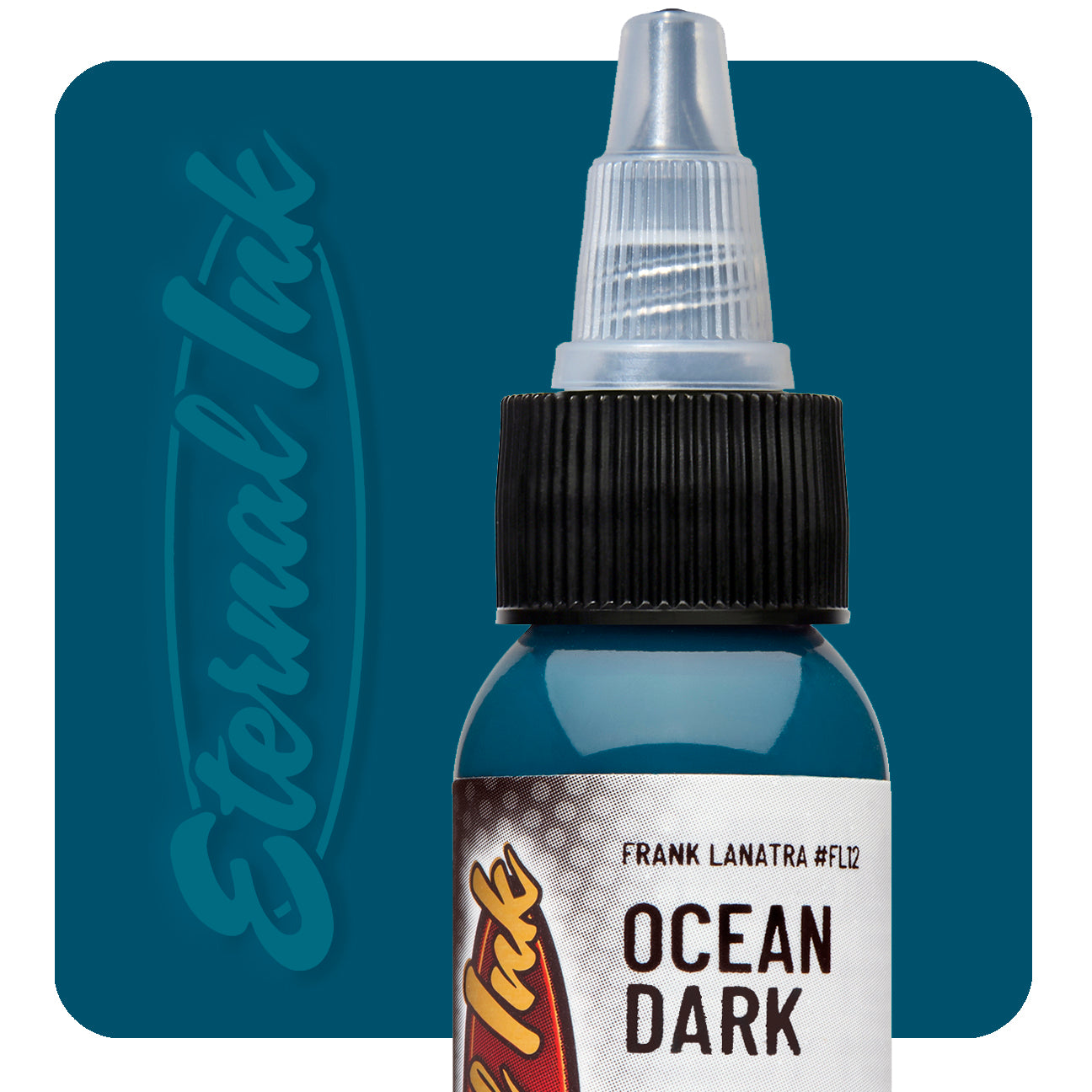 Eternal Frank La Natra Ocean Dark Ink 1oz - Premium Tattoo Ink for Professional Artists - Perfect for Tattooing, Body Art, and Permanent Makeup