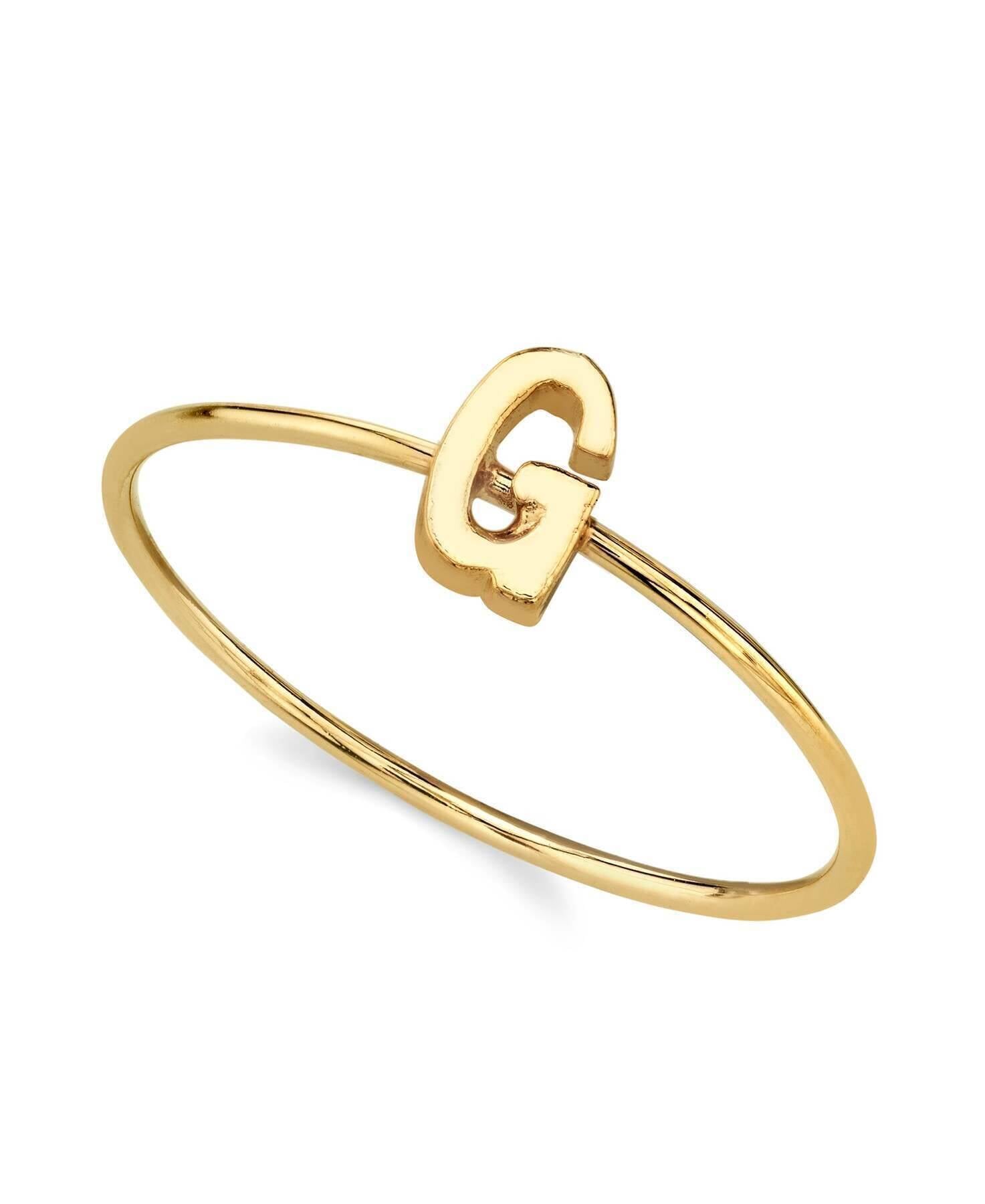 1928 Gold Initial Ring for Women - Personalized Monogram Letter Ring Size 7 - Elegant Dainty Jewelry Gift for Her - Perfect for Birthdays, Anniversaries & Special Occasions