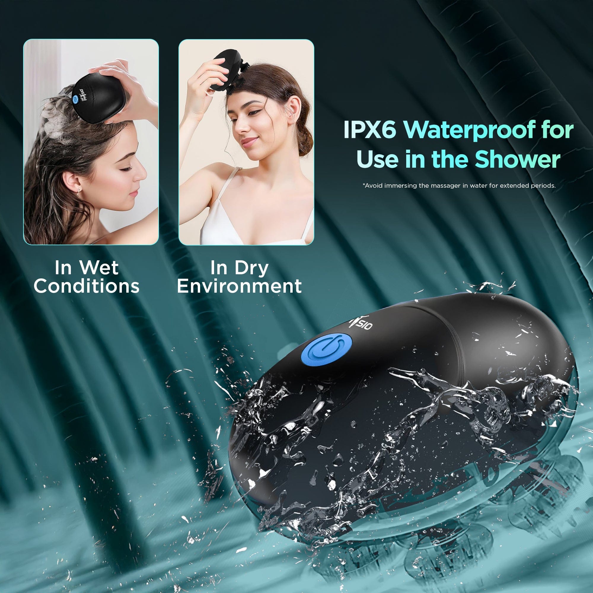 Dr Physio USA Electric Head & Scalp Massager - Rechargeable 4-Head Massager with Kneading Points, 3 Speed Modes for Hair Growth, Stress Relief & Full Body Massage | Portable Deep Clean Scalp Stimulator for Home, Office & Travel Use (Black)