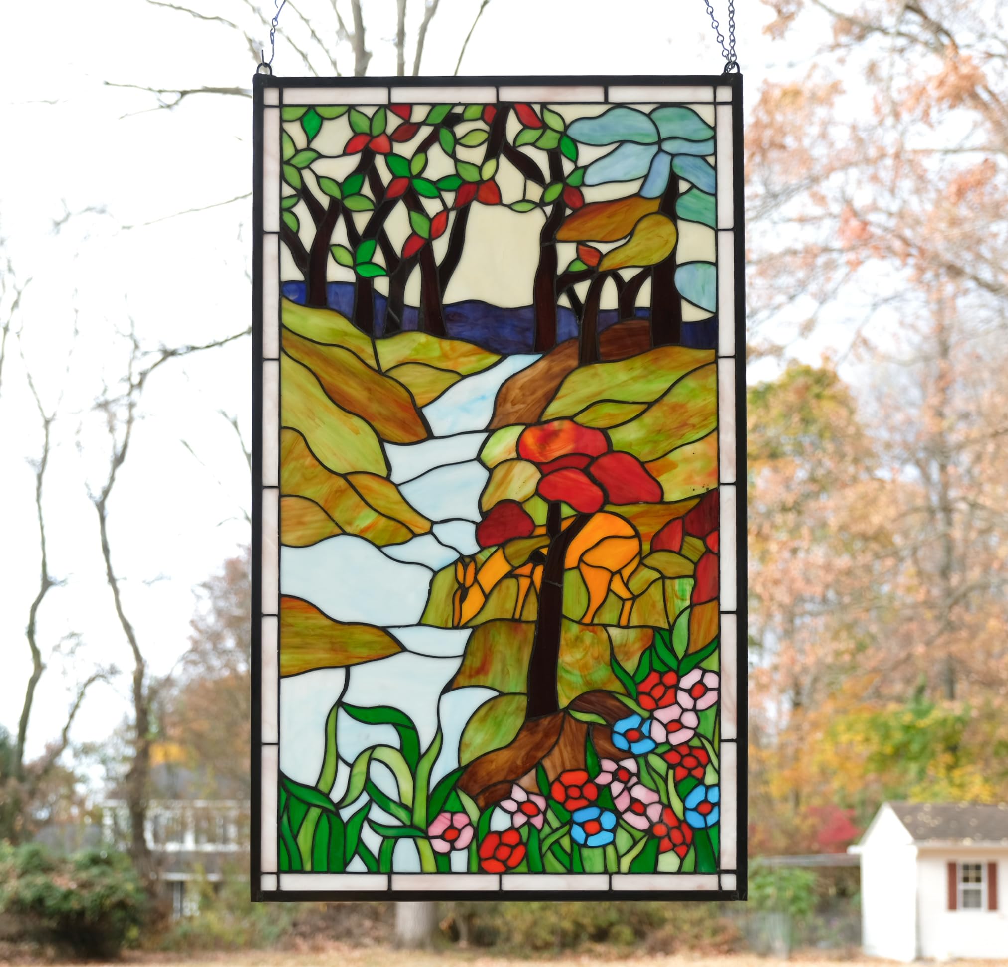 Handcrafted Stained Glass Window Panel - 20.5