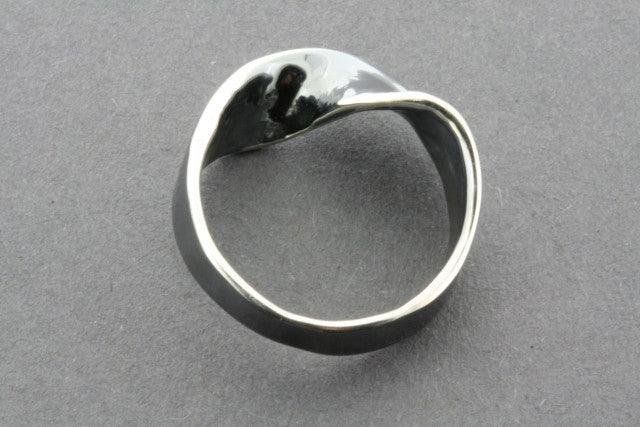 Infinity Twist Ring - Oxidized Sterling Silver Jewelry for Women, Elegant Stackable Band for Everyday Wear & Special Occasions