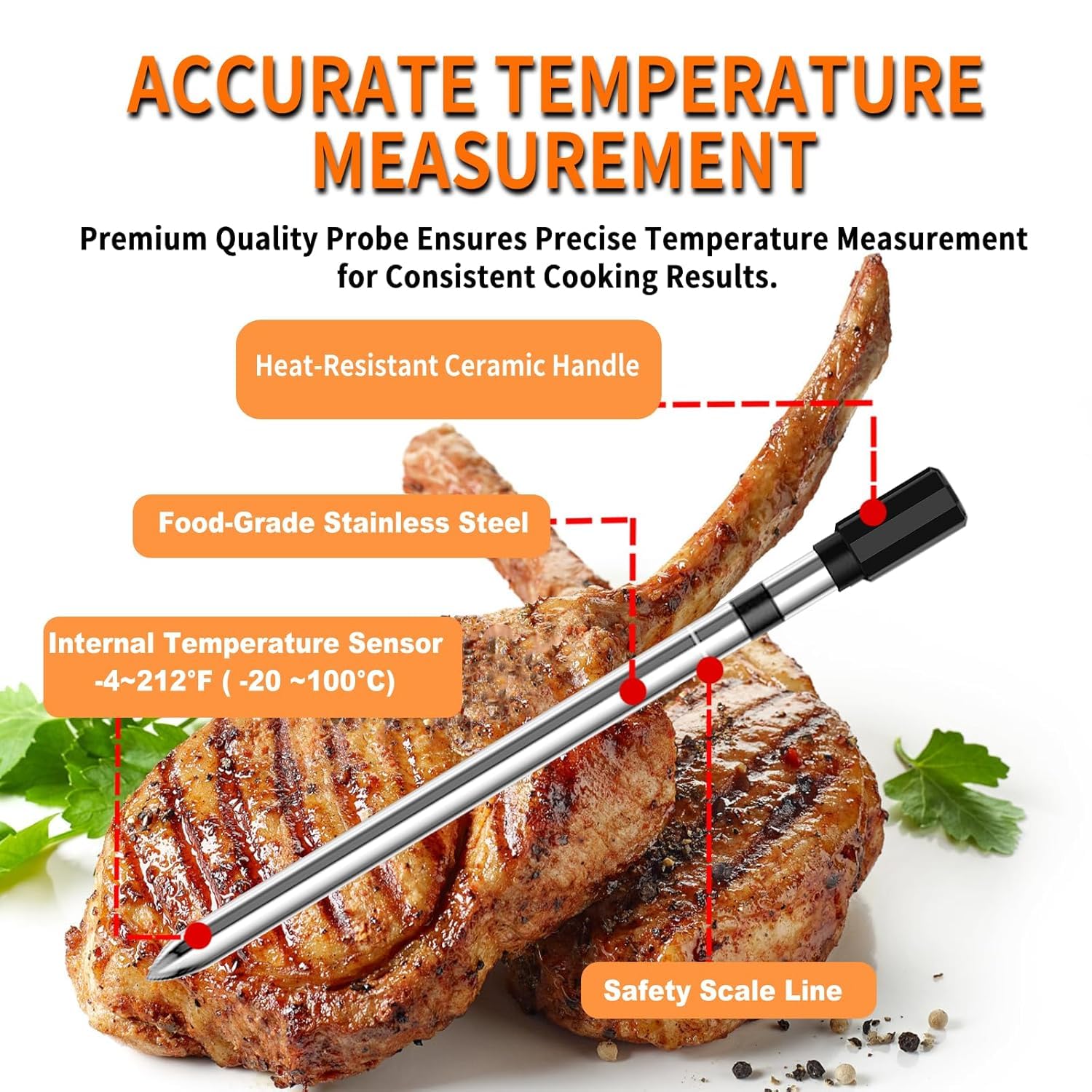 Smart Bluetooth Meat Thermometer with Dual Probes - Wireless Digital Food Thermometer for BBQ, Grilling, Oven, Smoker & Air Fryer | Perfect for Outdoor Cooking, Home Kitchen & Professional Chefs