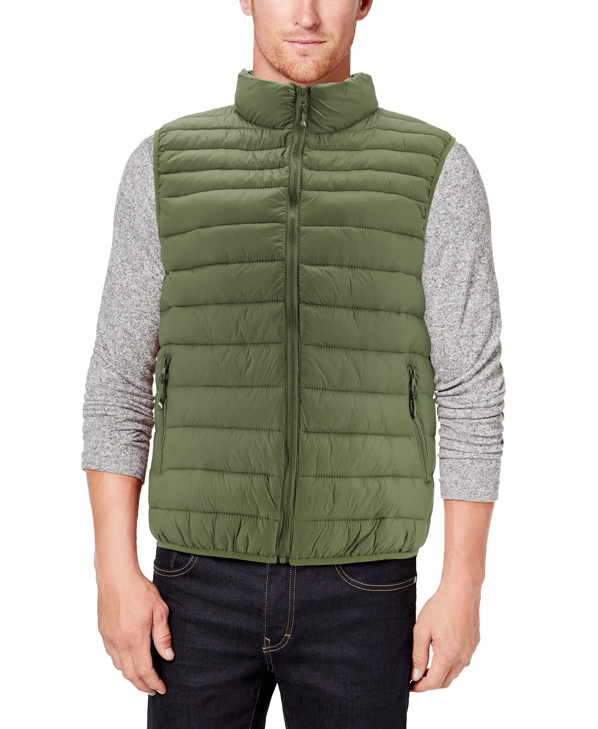 Men's Lightweight Full Zip Quilted Puffer Vest - Water Resistant, Insulated Winter Jacket for Outdoor Activities, Hiking & Casual Wear
