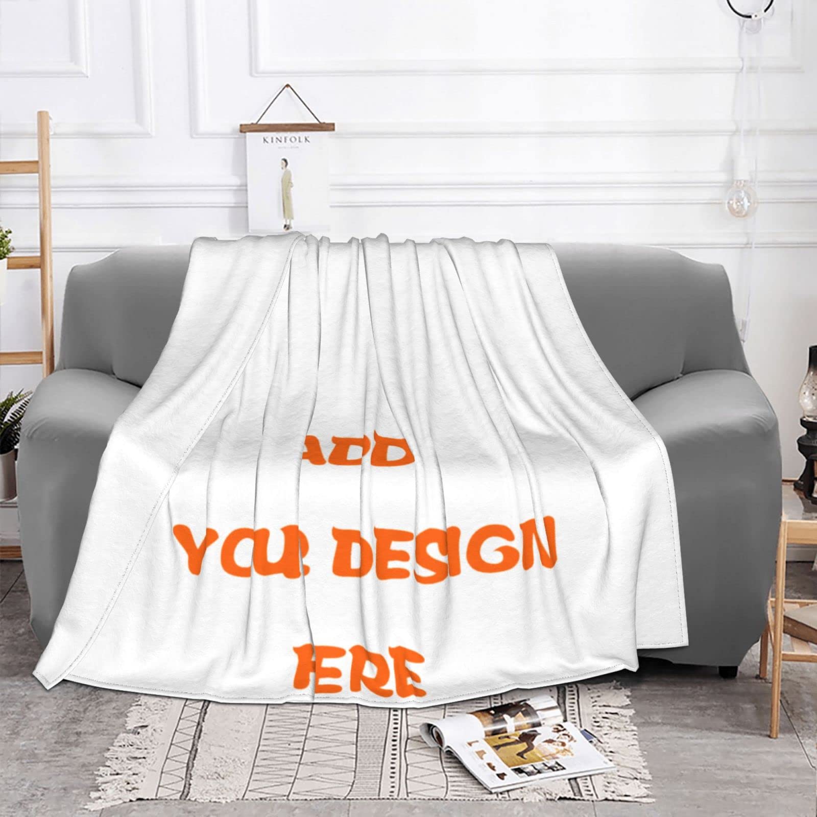 Custom Personalized Flannel Throw Blanket - Soft Cozy Blanket with Photo/Text/Logo - Perfect for Couch, Bed, Sofa - Great Gift for Holidays & All Seasons - Home Decor, Wedding Present, Anniversary Gift