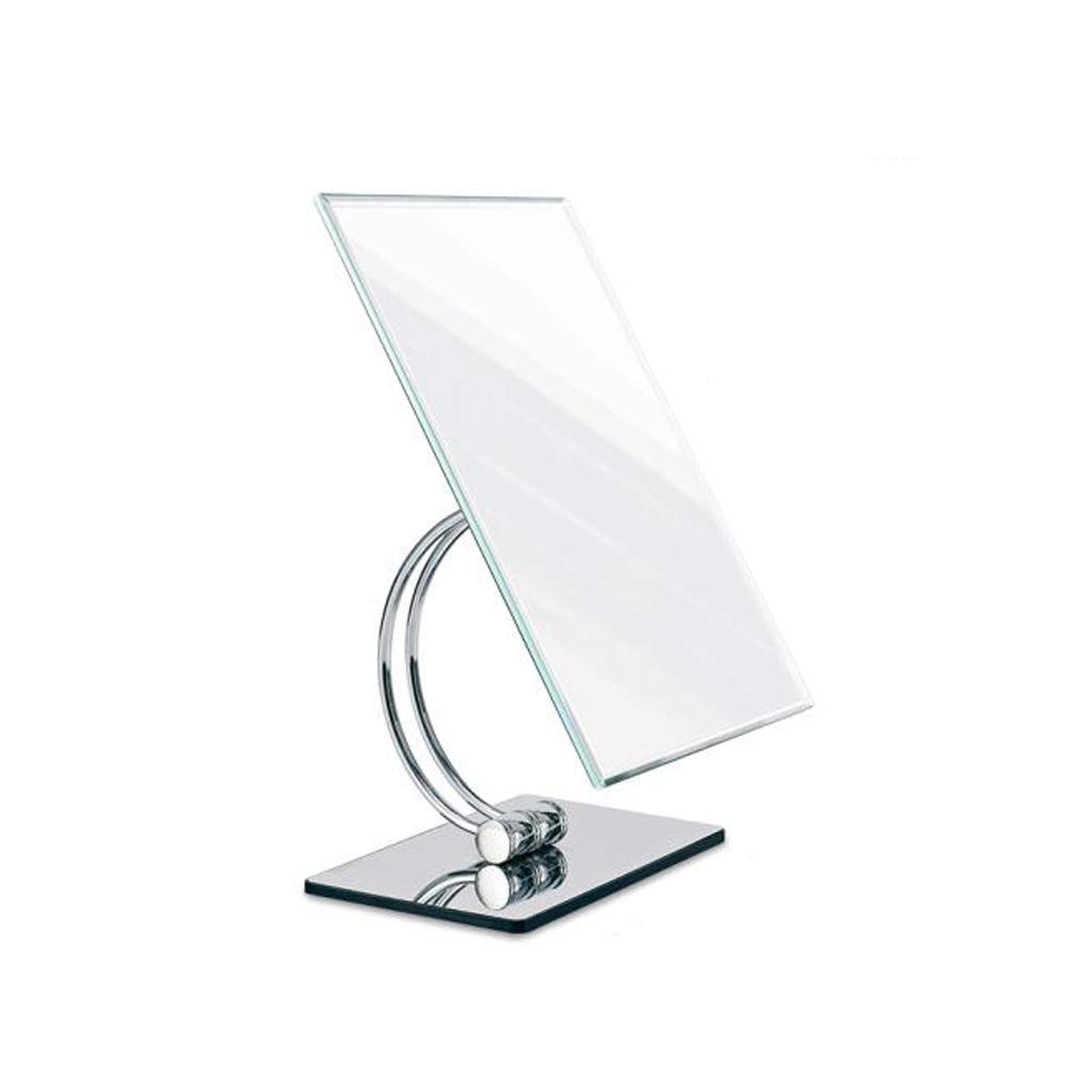 HTLLT Square Stainless Steel Makeup Mirror with 360° Rotation - HD Desktop Vanity Mirror for Precise Makeup Application, Perfect for Home & Professional Beauty Studios