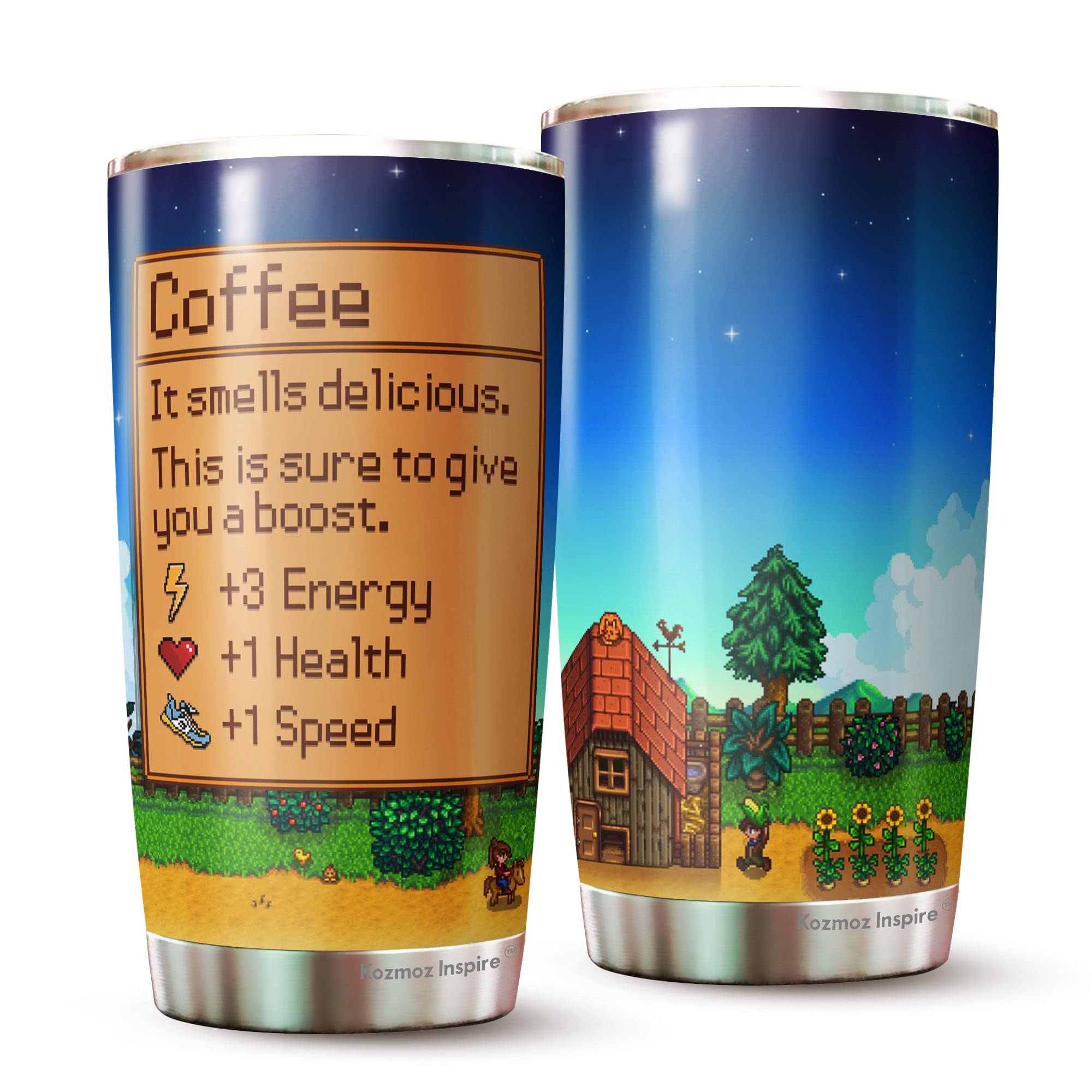 20oz Coffee Tumbler with Delicious Aroma - Insulated Gaming Tumbler for Video Game Lovers - Perfect Gamer Gift for Birthday & Christmas - Great for Gaming Sessions, Office Use & Travel