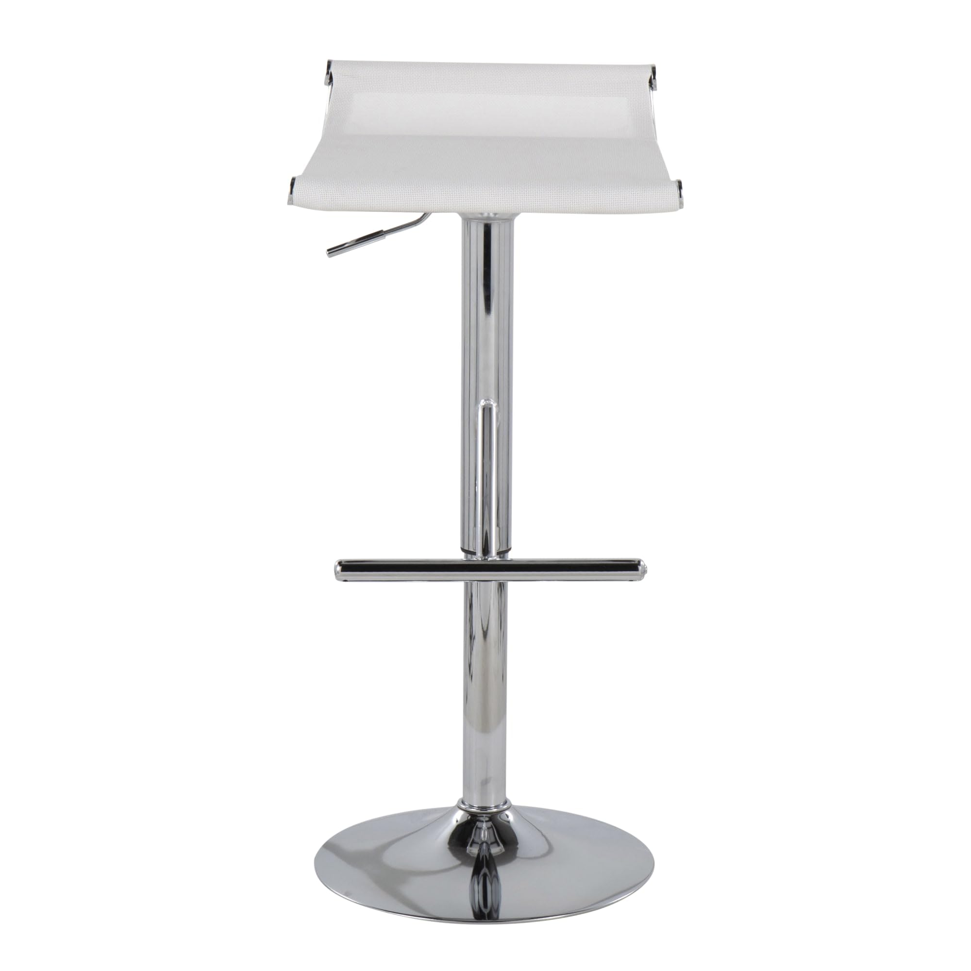 LumiSource Mirage Ale Adjustable Swivel Bar Stool - Chrome Metal Bar Stool with Adjustable Height for Kitchen, Bar, or Dining Room - Perfect for Home, Office, and Commercial Use