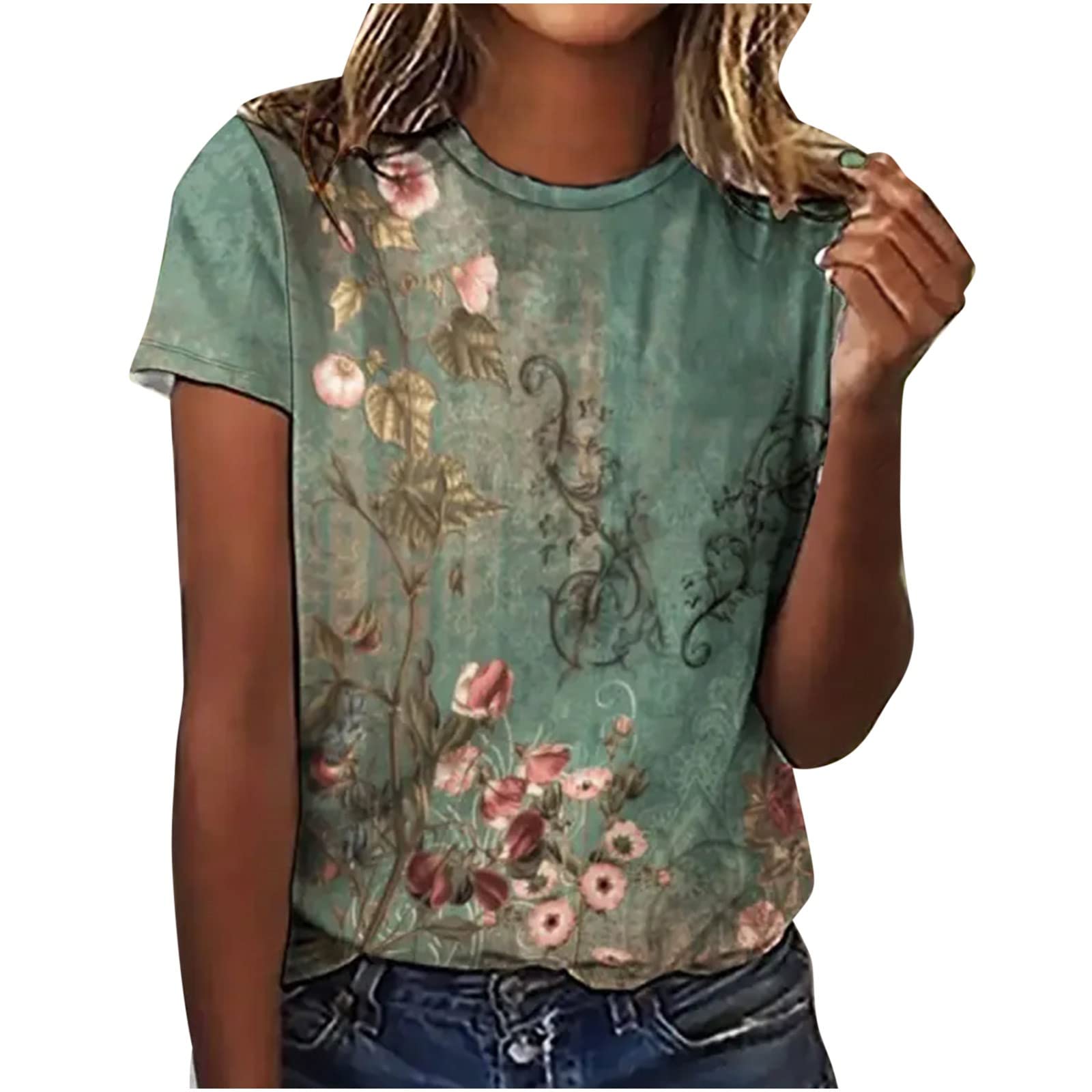 2024 Trendy Floral Printed Blouses for Women - Lightweight Soft Summer Tops & Casual Dressy Shirts | Perfect for Office Wear, Date Nights & Weekend Outfits