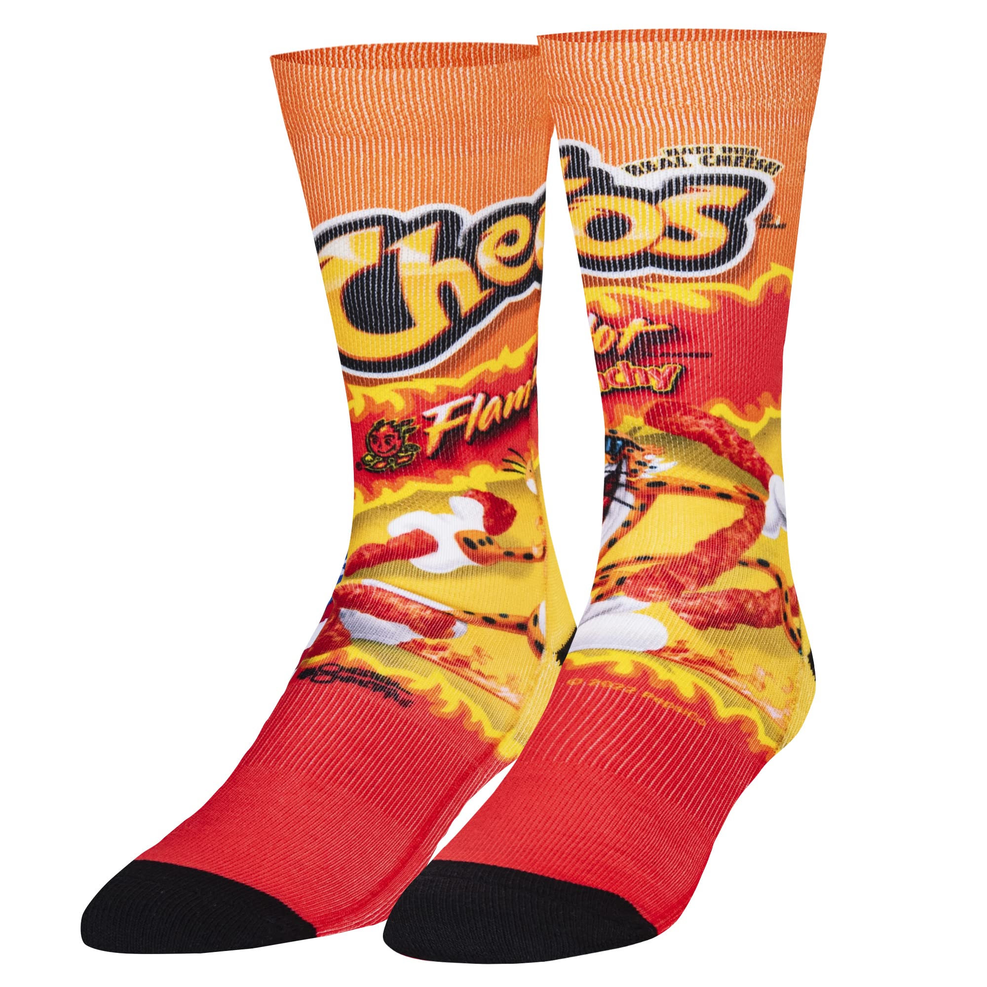 Funny Men's Crew Socks with Nacho, Doritos & Cheetos Prints - Odd Sox Novelty Snack-Themed Socks for Casual Wear, Gifts & Pop Culture Fans