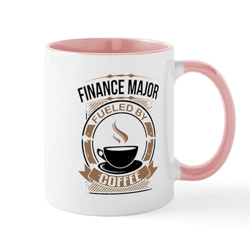 White/Pink Inside - Finance Major Fueled By Coffee Mugs
