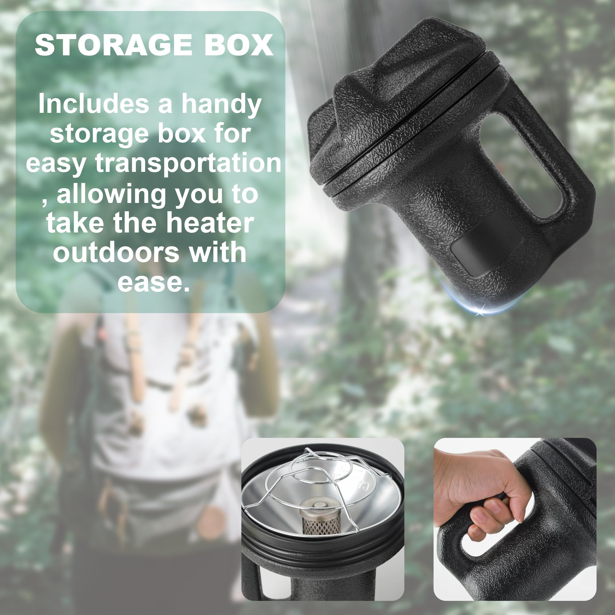 Portable Propane Heater - ISO-Butane Camping Heater for Outdoor Activities, Fishing, Hiking & Emergency Use - Fast Heating for Tents, Garages & Workspaces